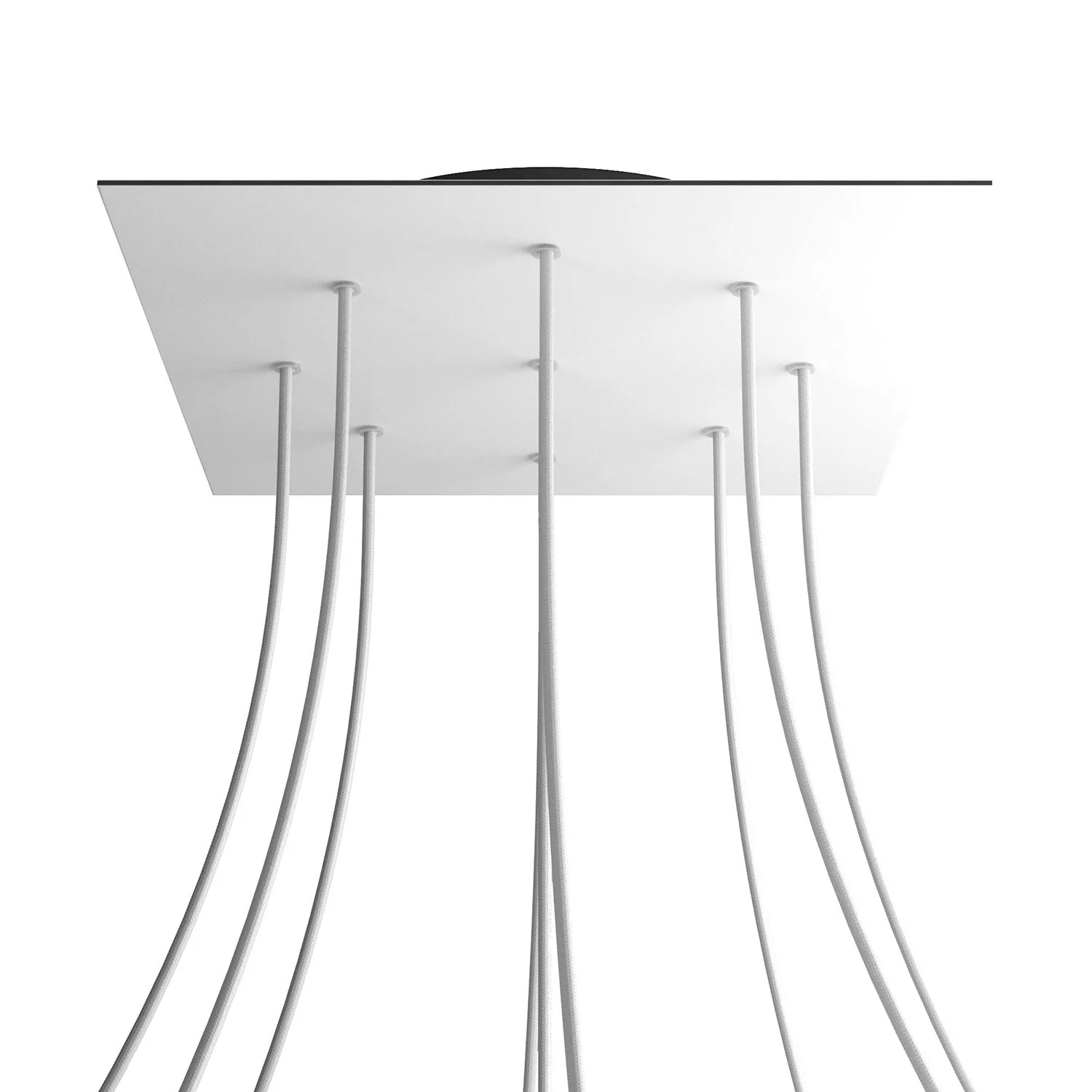 Rose-One XXL quadratischer Baldachin, 400 mm mit 9 Löchern und 4 seitlichen Löchern – Mattweiß - Image 8