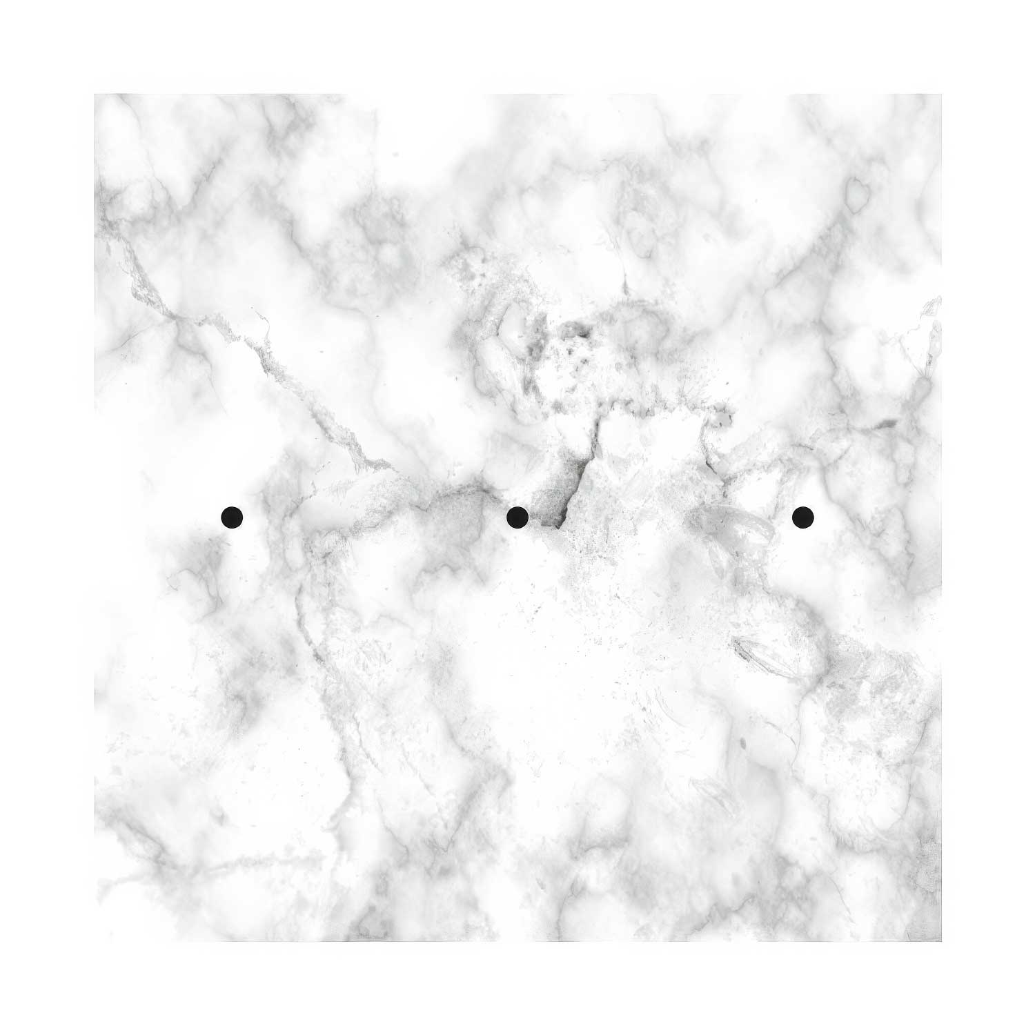 Lampenbaldachin XXL Rose-One quadratisch, 400 mm mit 3 Löchern in Linie und 4 seitlichen Löchern – Carrara-Marmor - Image 3