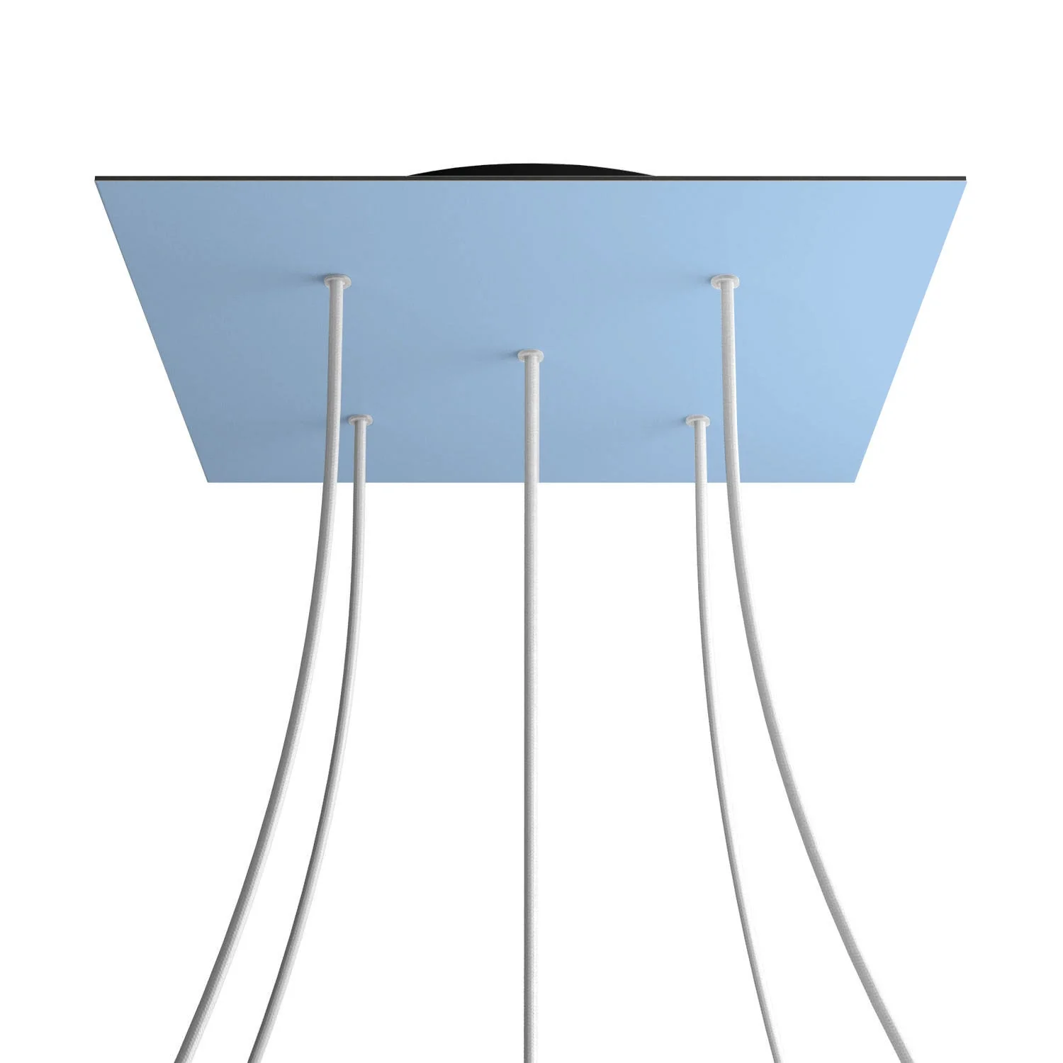 Lampenbaldachin XXL Rose-One quadratisch, 400 mm mit 5 Löchern und 4 seitlichen Löchern - Zuckerpapier-Blau - Image 8