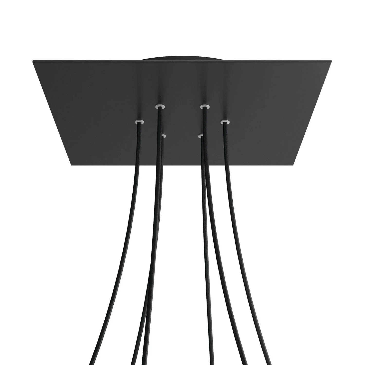XXL Baldachin Rose-One quadratisch, 400 mm mit 6 Öffnungen und 4 seitlichen Löchern – Matt Schwarz - Image 8