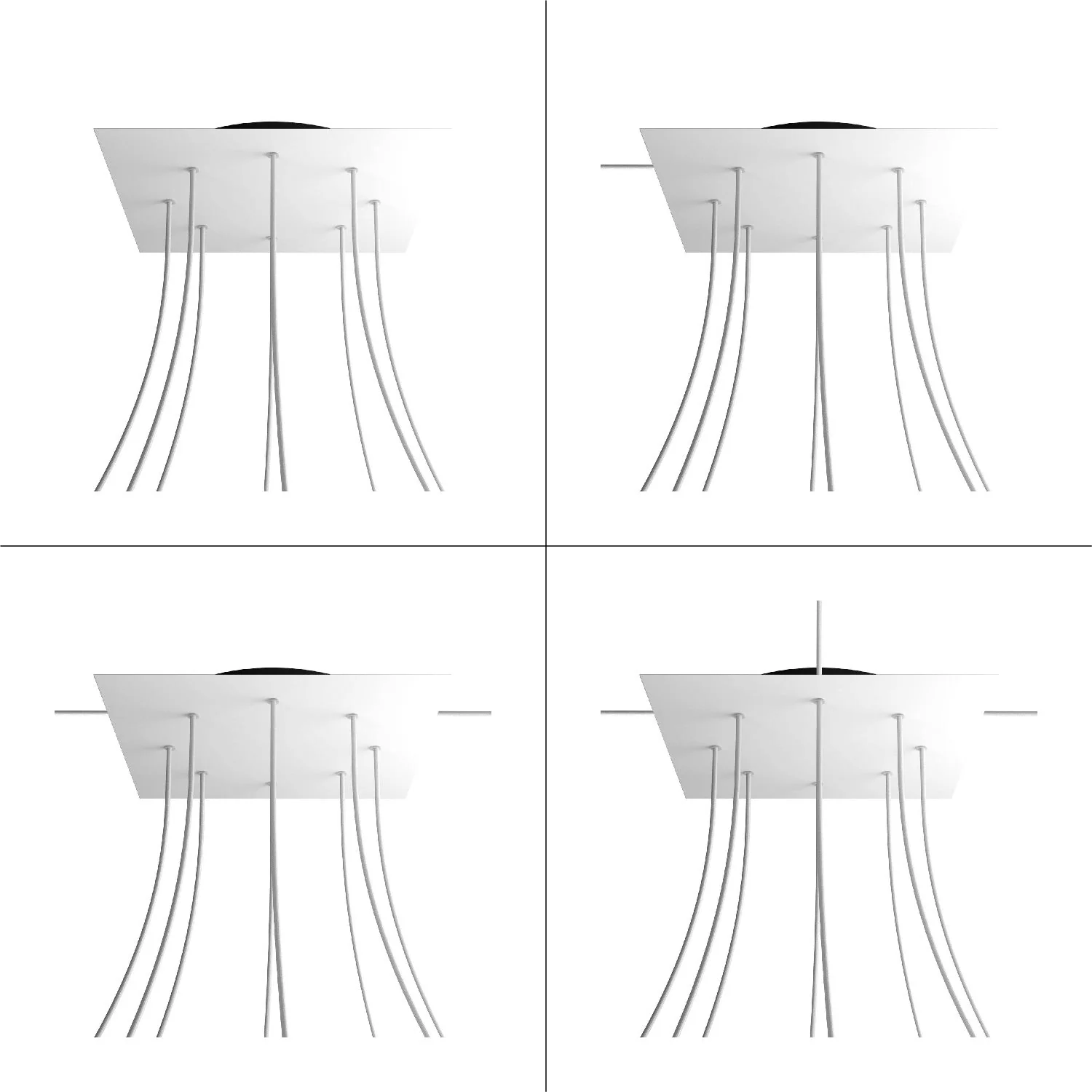 Rose-One XXL Baldachin quadratisch, 400 mm mit 8 Löchern und 4 seitlichen Löchern – Marmor Marquina - Image 9
