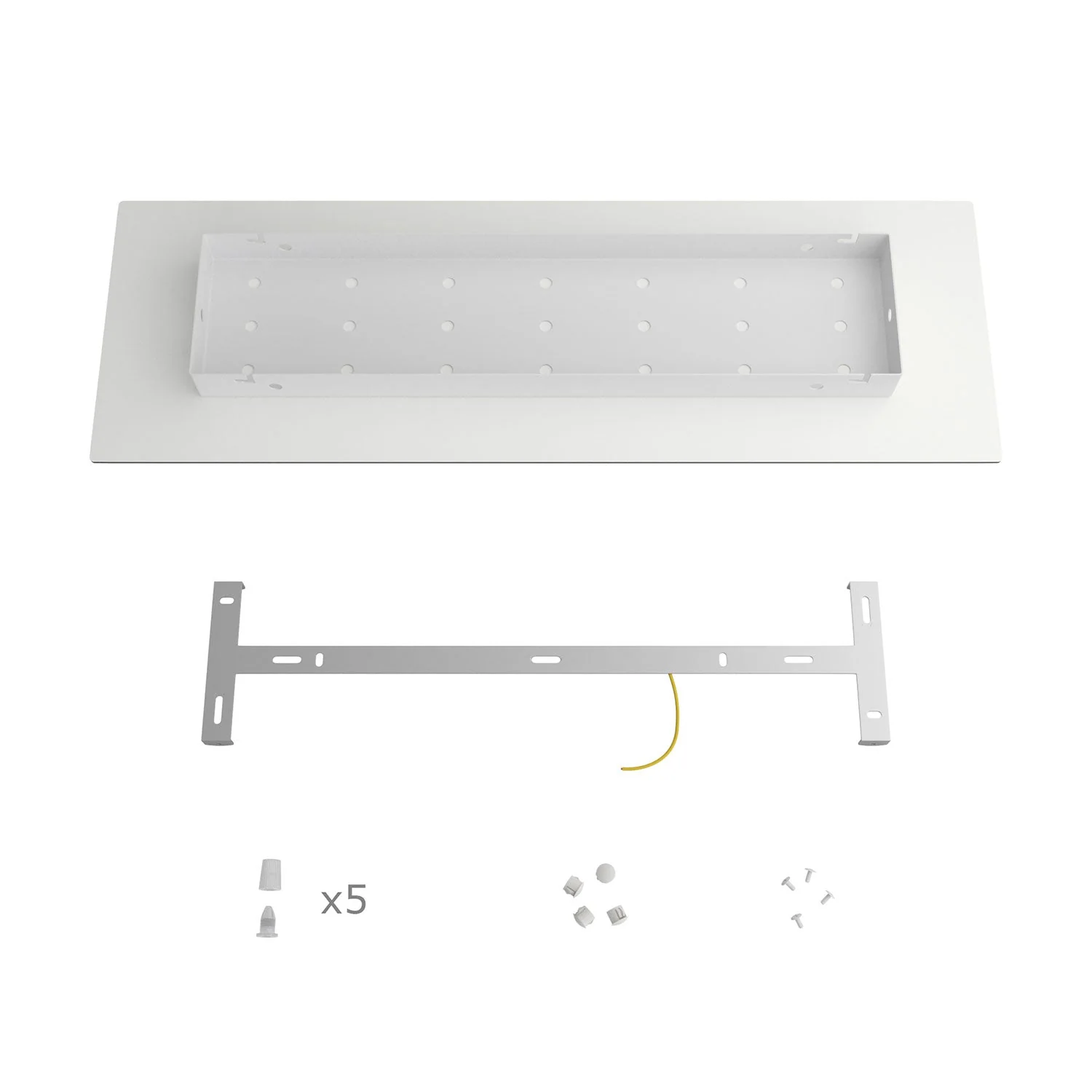XXL-Baldachin Rose-One rechteckig mit 5 Löchern und 6 seitlichen Löchern, Maße 675 x 225 mm – Dibond Mattschwarz - Image 5