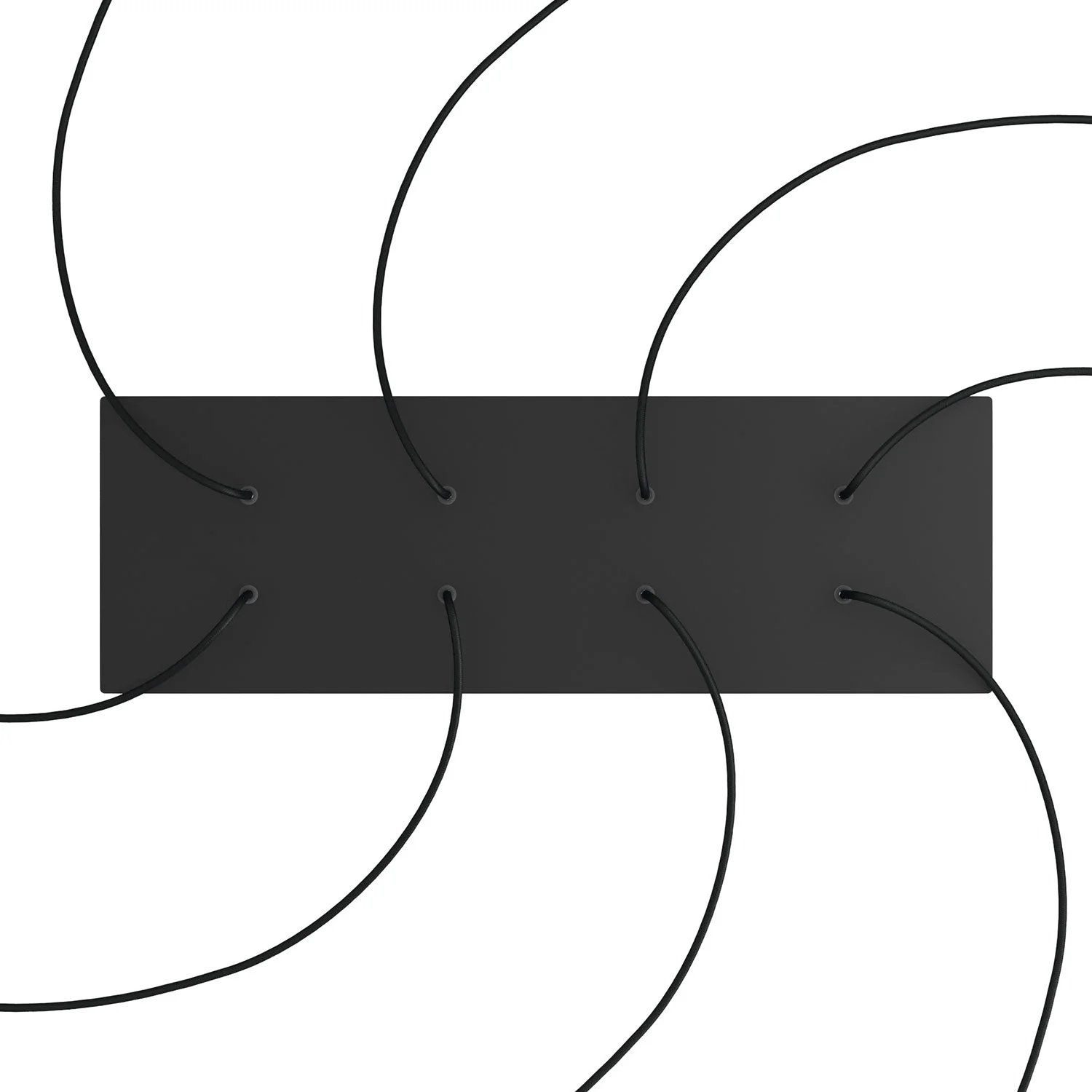 Rechteckiger XXL-Baldachin Rose-One mit 8 Löchern und 6 Seitenlöchern, Maße 675 x 225 mm – Dibond Schwarz matt - Image 2