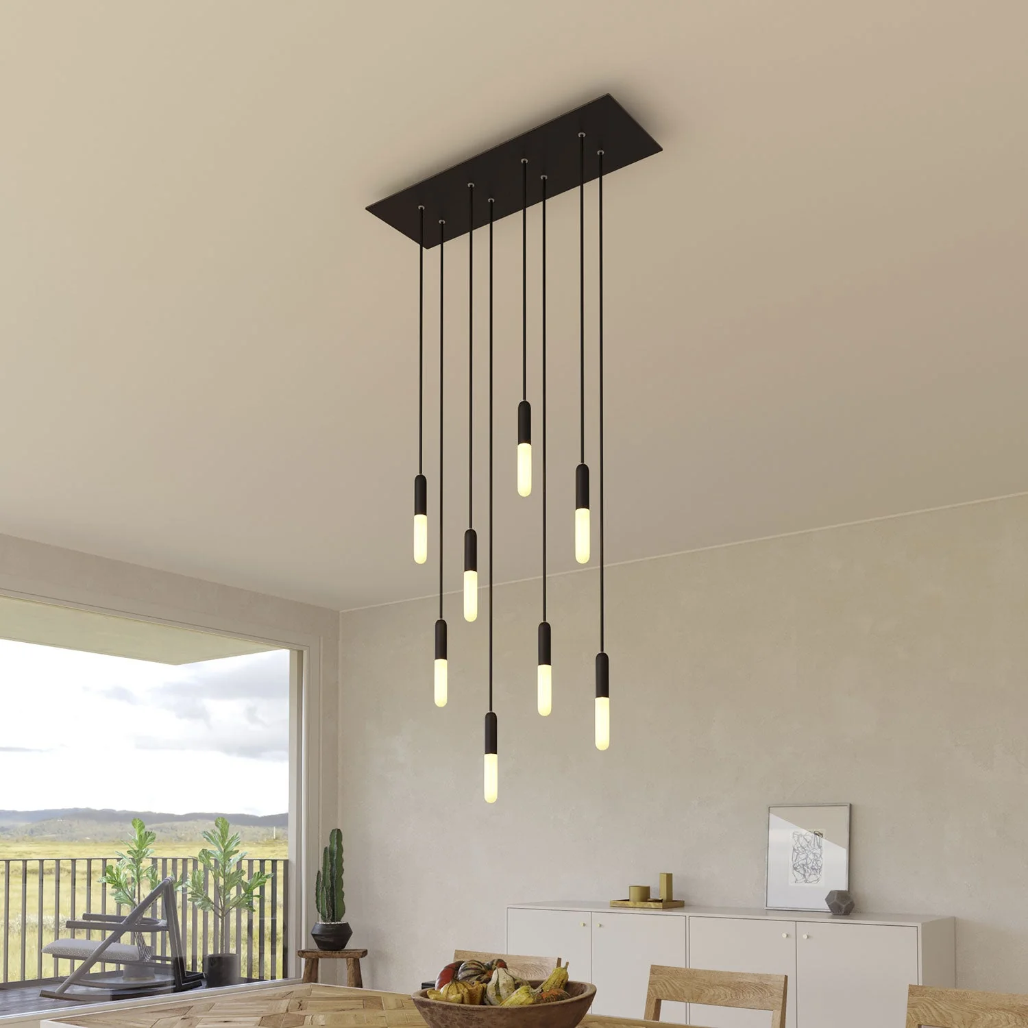 Rechteckiger XXL-Baldachin Rose-One mit 8 Löchern und 6 Seitenlöchern, Maße 675 x 225 mm – Dibond Schwarz matt - Image 4