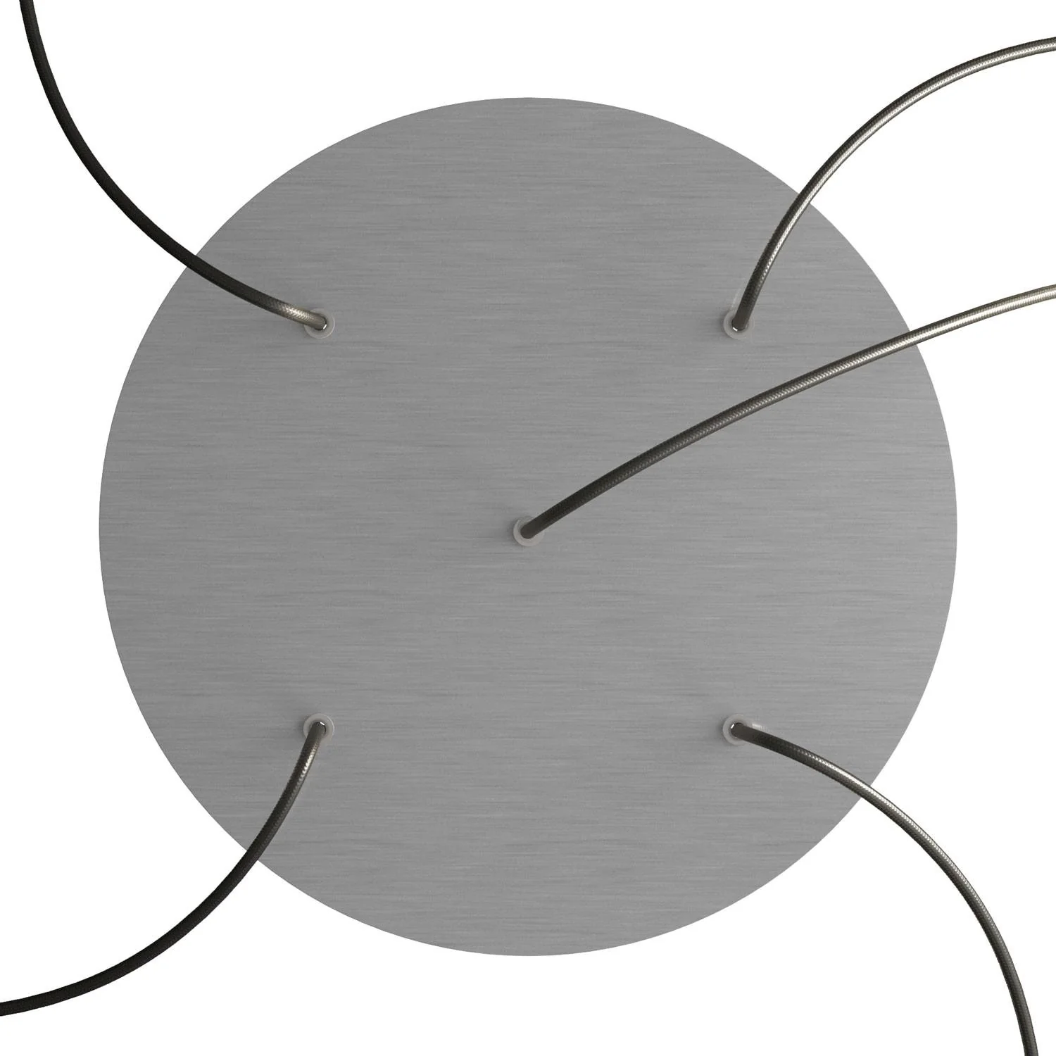 XXL Rosette Rose-One rund, Durchmesser 400 mm mit 5 Löchern und 4 seitlichen Löchern – Dibond Edelstahl satiniert - Image 2