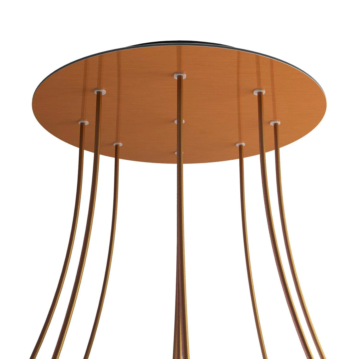 XXL Baldachin Rose-One rund, Durchmesser 400 mm mit 9 Löchern und 4 seitlichen Löchern – Dibond satiniertes Kupfer - Image 8