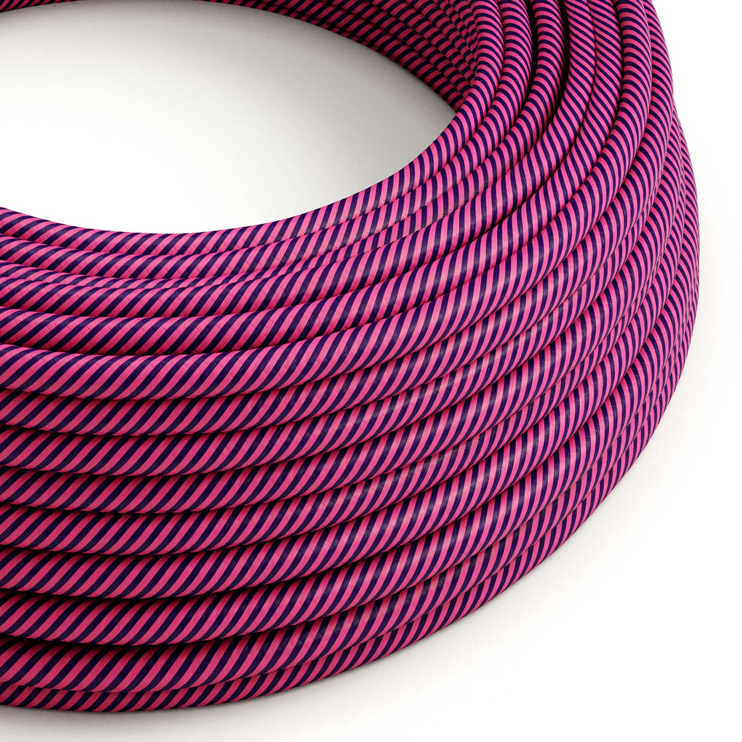 Rundes Electric Vertigo HD-Kabel, mit Fuchsia- und Dunkellila-Stoff ummantelt, ERM50