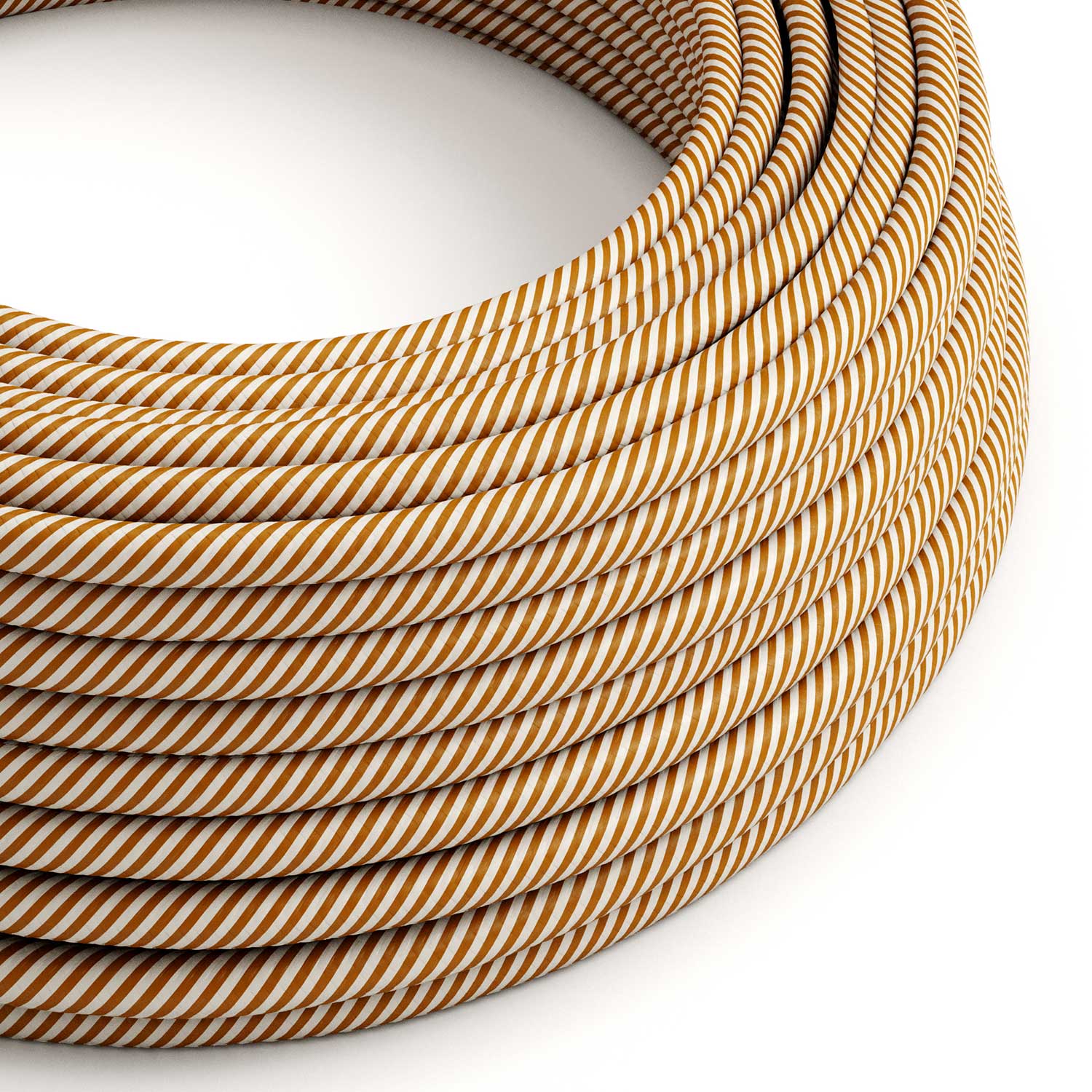 Rundes Electric Vertigo HD Kabel mit Stoff in Weiß und Whiskey ERM49