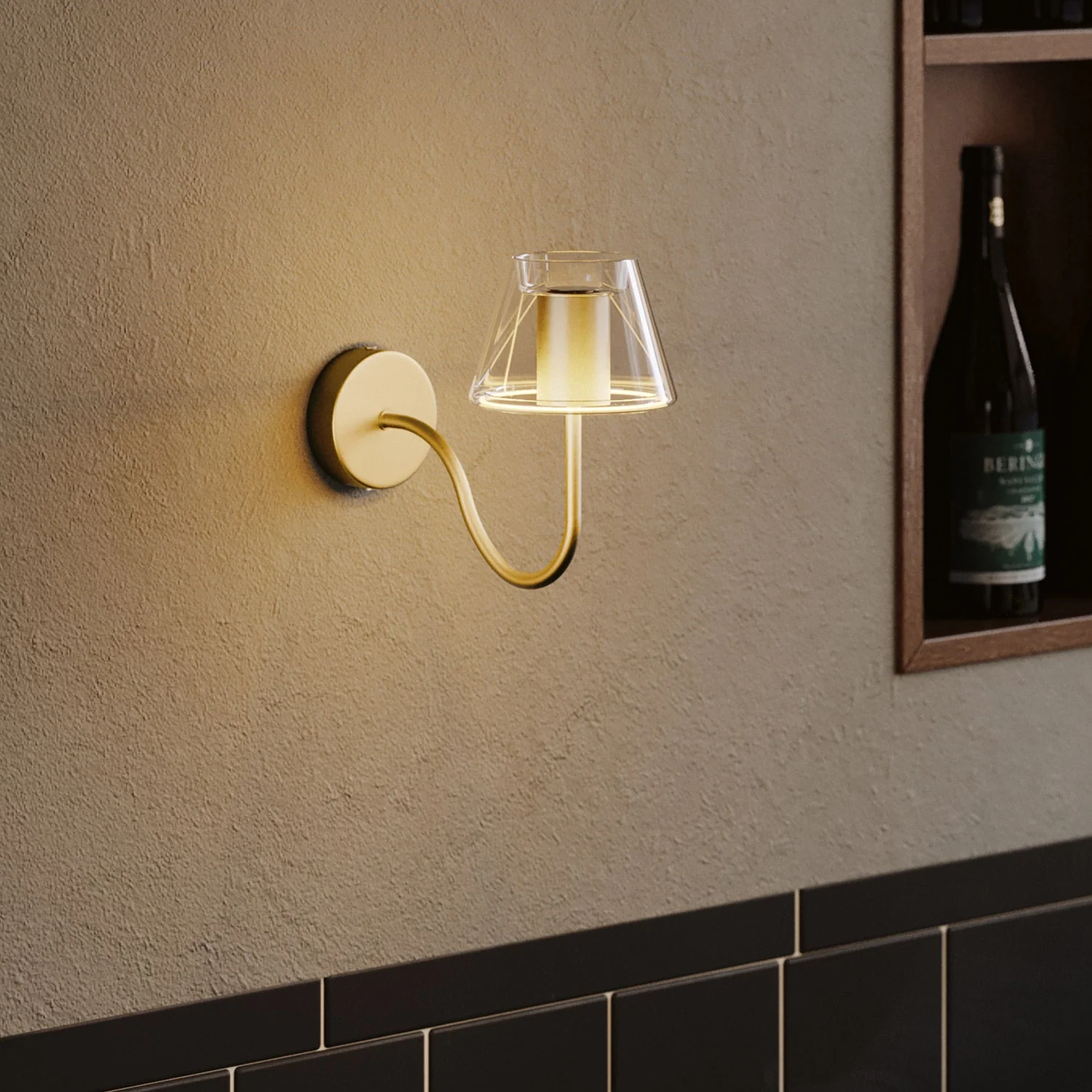 Gebogenes S-Verlängerungsrohr für Lampen, 16,5 cm aus Metall – Satin-Bronze - Image 2