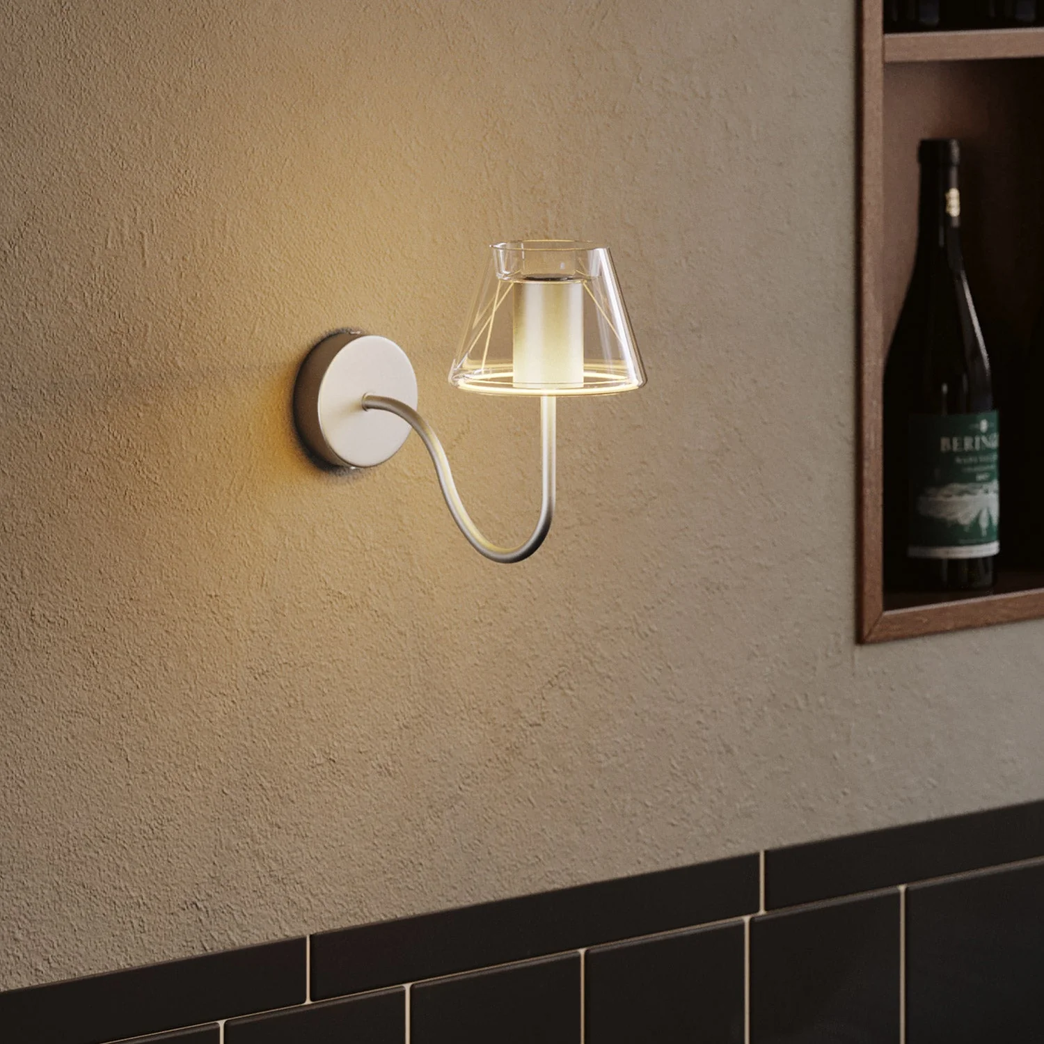Gebogenes S-Verlängerungsrohr für Lampen, 16,5 cm aus Metall – Satin-Titan - Image 2