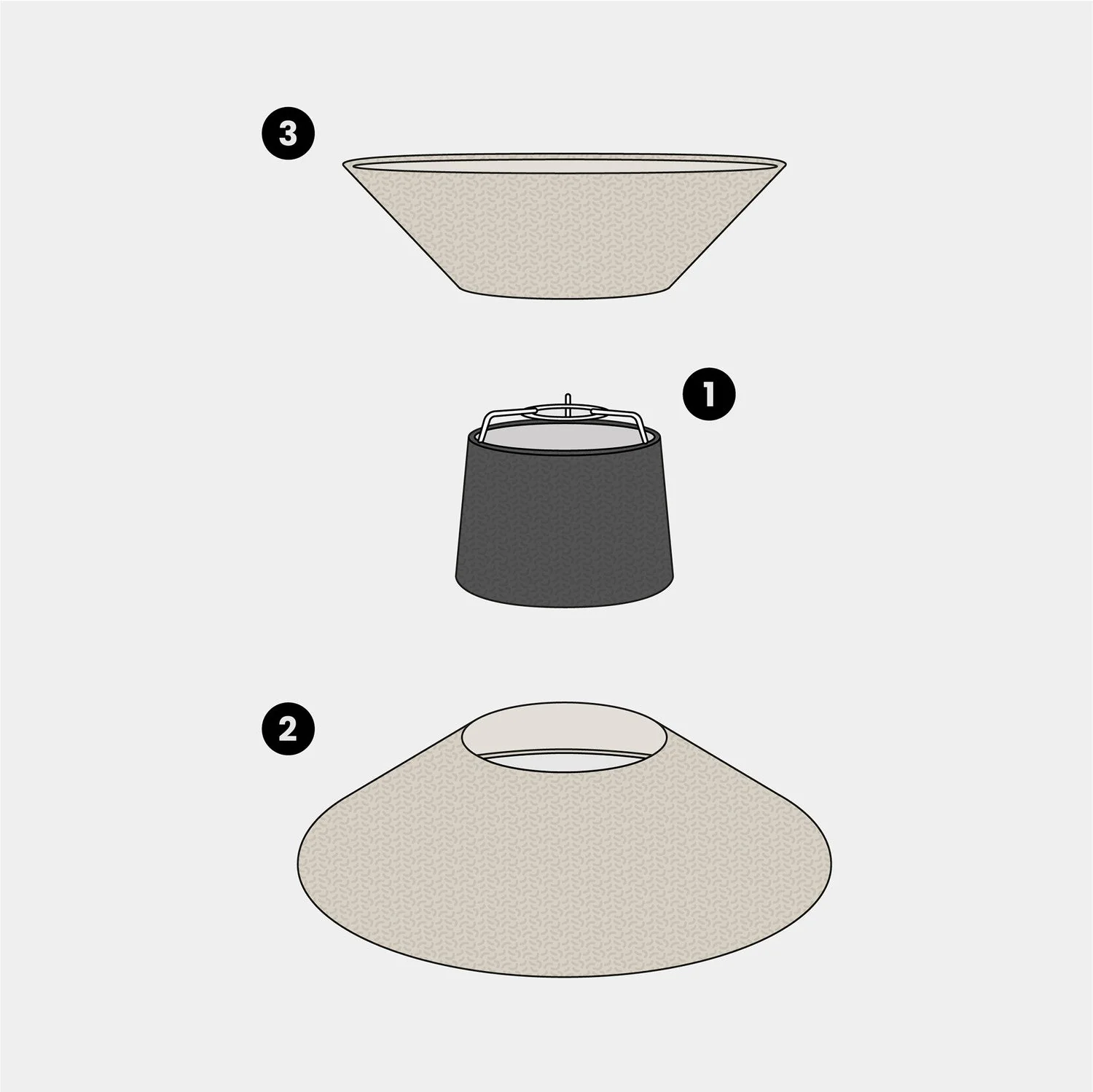 Stoffschirm Clessidra für Pendelleuchte – Wolle Beige - Image 16