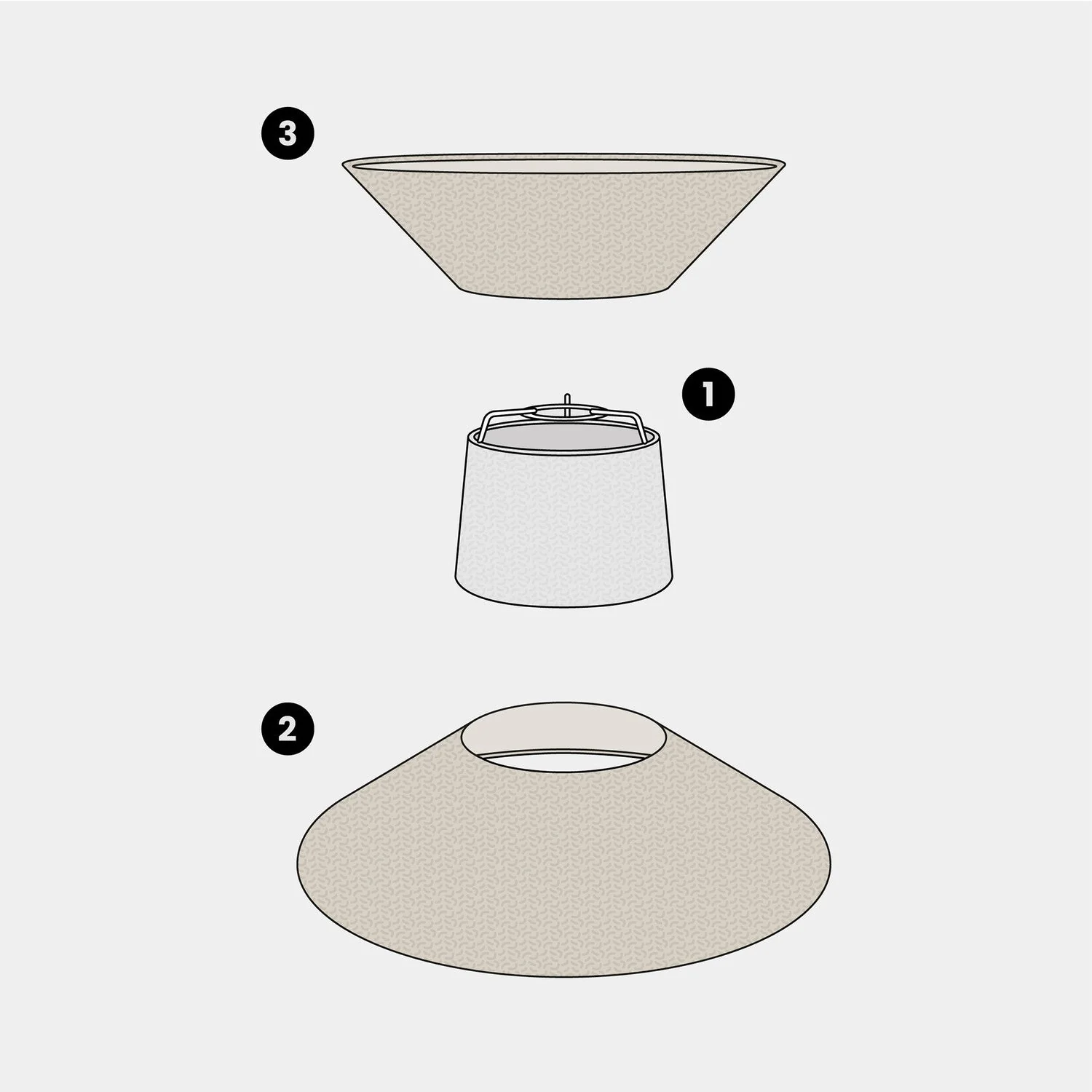 Stoffschirm Clessidra für Pendelleuchte – Wolle Beige - Image 7