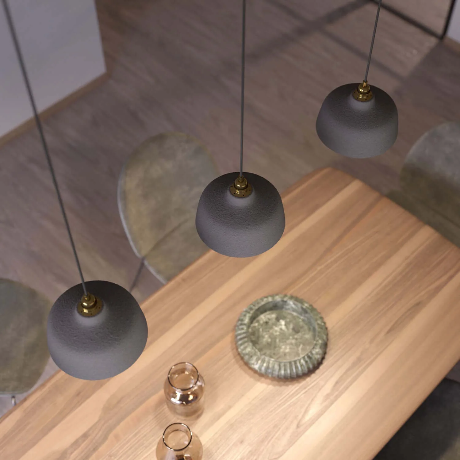 Kelch-Lampenschirm aus Keramik, Kollektion Materia - Made in Italy - Zementoptik - Image 3