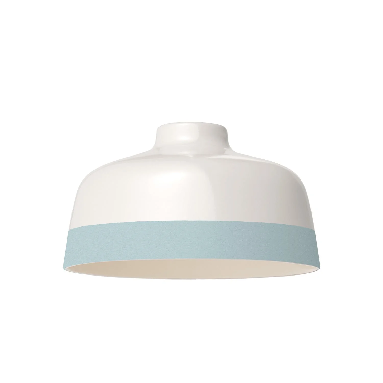 Zweifarbiger Schirm Coppa aus Keramik Weiß und Hellblau, Kollektion Materia - Made in Italy - Image 4