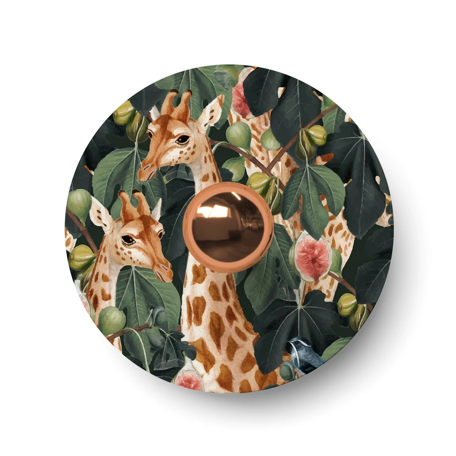 Mini-Teller-Lampenschirm Ellepì mit Dschungeltieren 'Wildlife Whispers' Giraffen, Durchmesser 24 cm – Made in Italy - Image 3