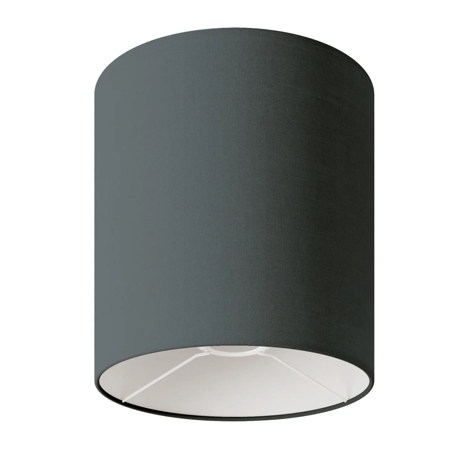 Zylindrischer Lampenschirm M aus Stoff mit E27-Fassung – Made in Italy – Dunkelgrauer Teletta-Stoff