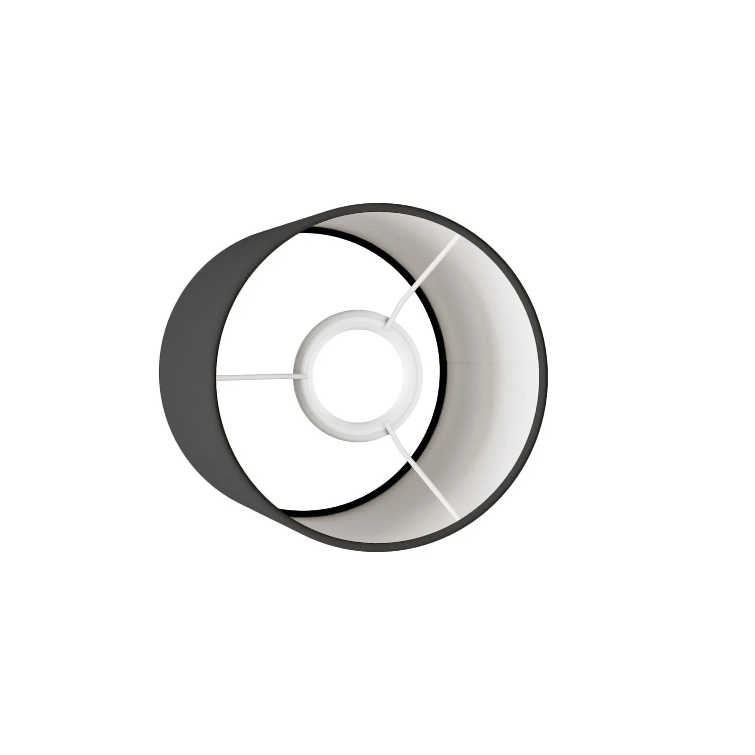 Zylinderförmiger Lampenschirm S aus Stoff mit E27-Fassung – Made in Italy – Stoff Antrazit - Image 3