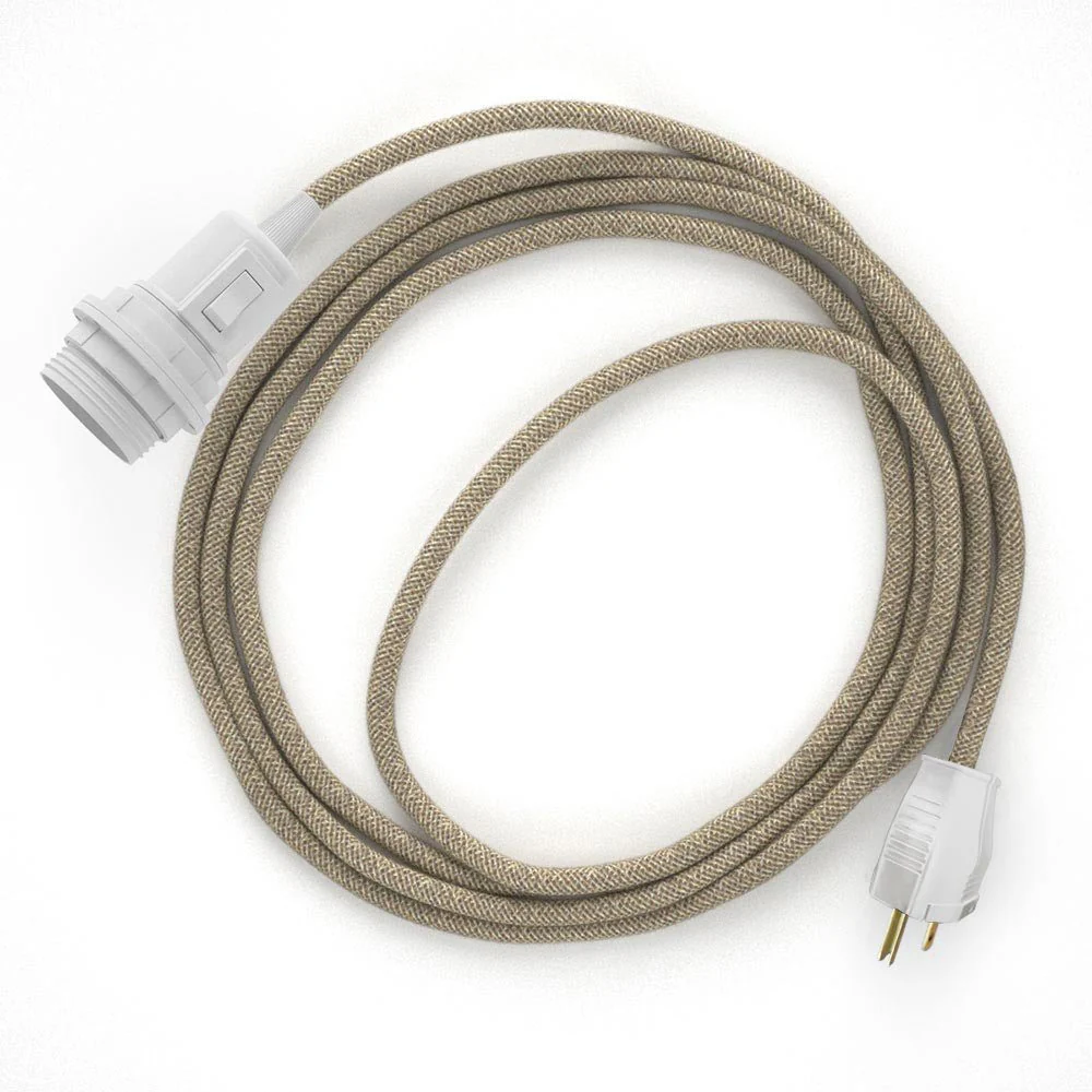 Snake für Lampenschirm – Steckerleuchte mit farbigem Textilkabel – RN01
