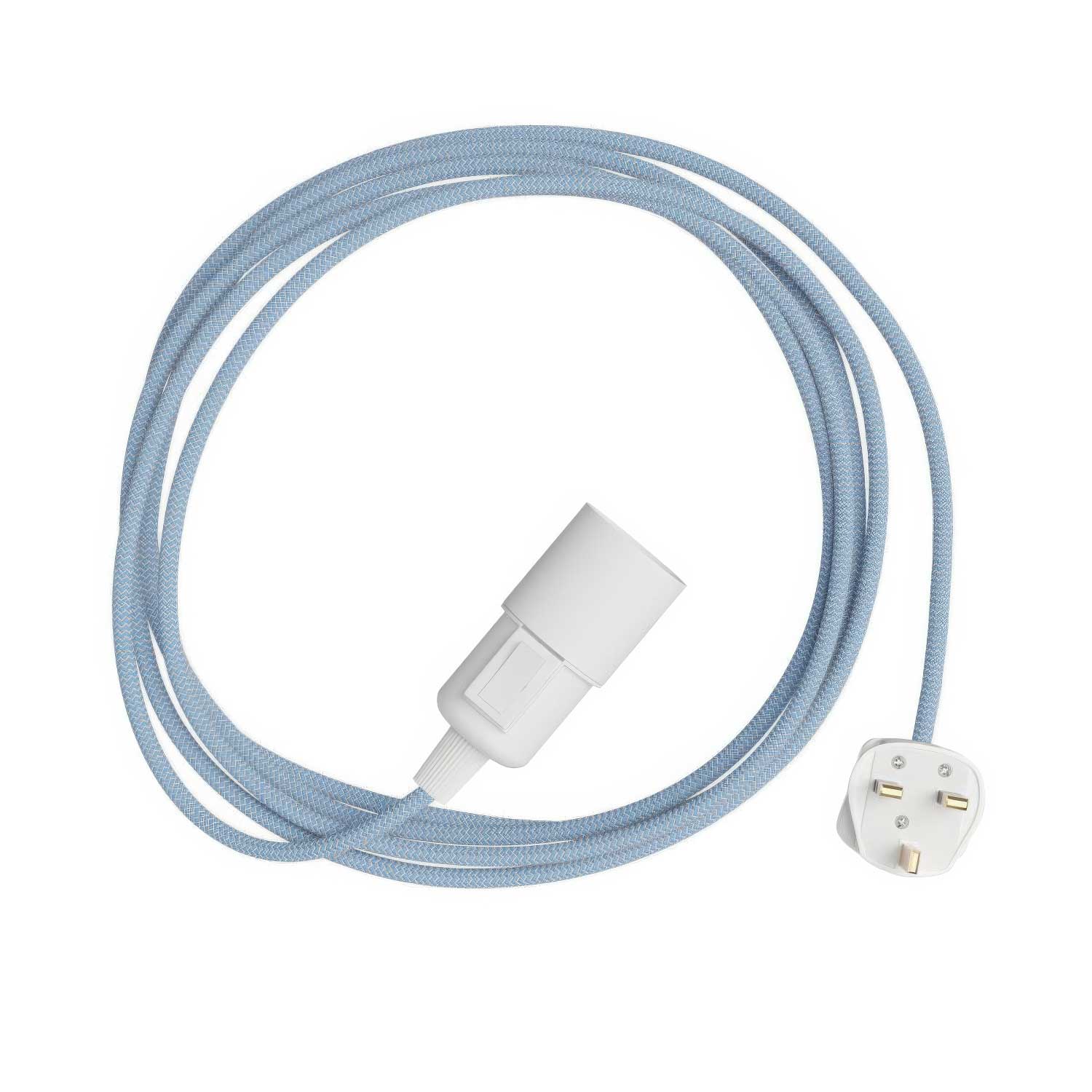 Snake Zig-Zag – Plug-in-Lampe mit Textilkabel im Zig-Zag-Effekt RD75 und Stecker UK
