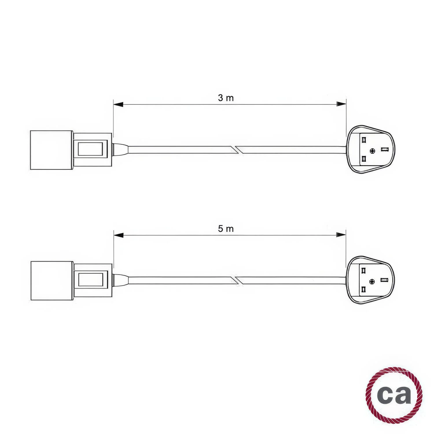 Snake Zig-Zag – Plug-in-Lampe mit Textilkabel im Zig-Zag-Effekt RD75 und Stecker UK - Image 3