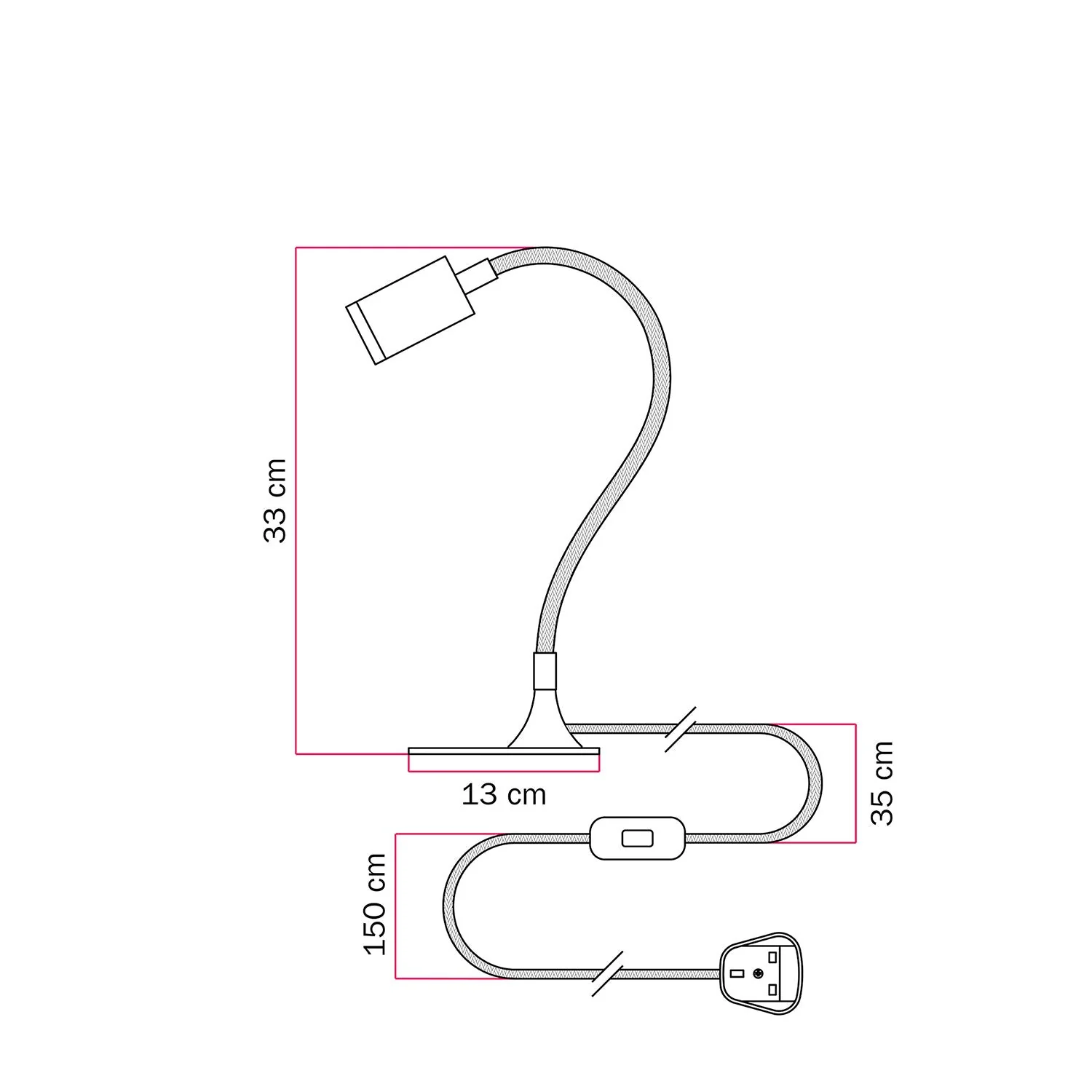 Schreibtischlampe MAG-Y mit Flex, ovalem Metallfuß, Spot-Licht und UK-Stecker – Satin-Bronze - Image 6