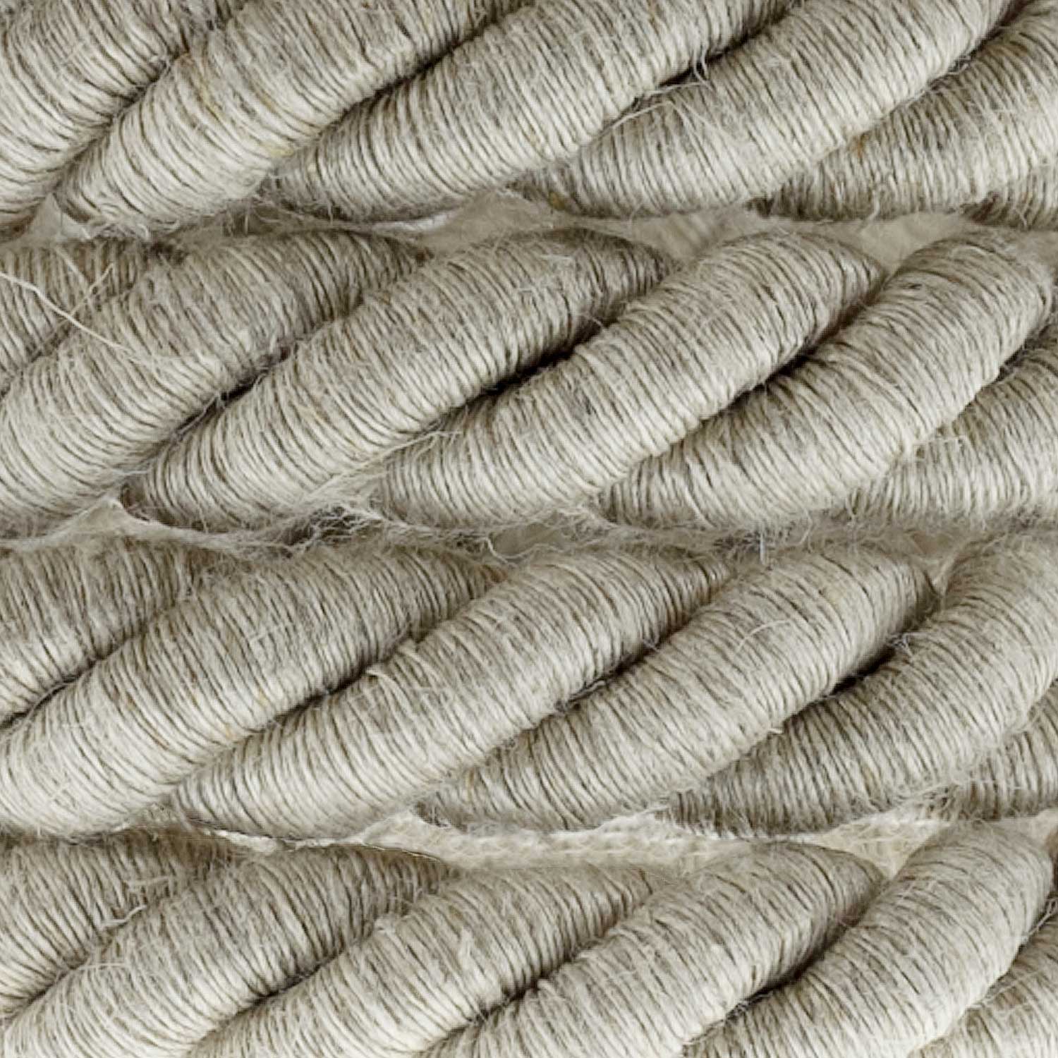 Seil-Elektrokabel 18/3 AWG-Leiter innen. Natürlicher Leinenstoff