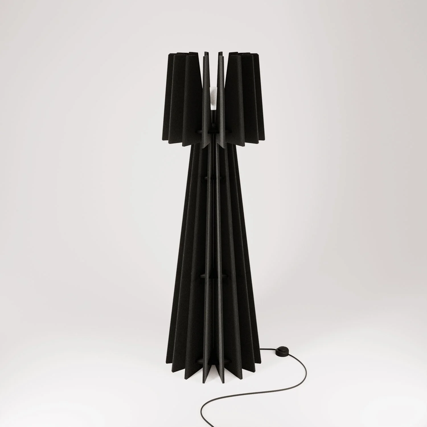 SHHINE – Stehlampe aus schallabsorbierendem Material – Schwarz Melange - Image 3