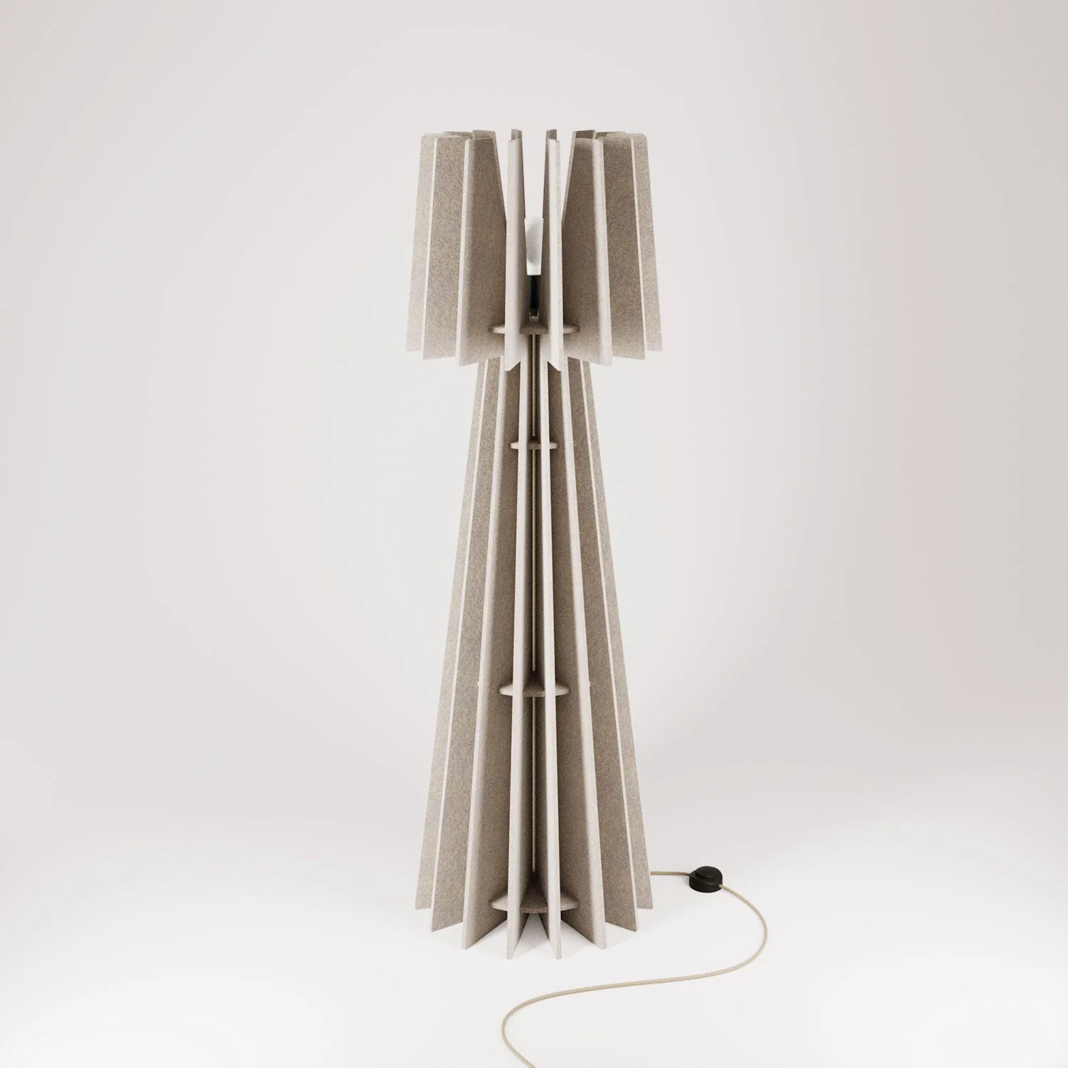 SHHINE Stehleuchte aus schallabsorbierendem Material und UK-Stecker – Taupe-Melange - Image 3