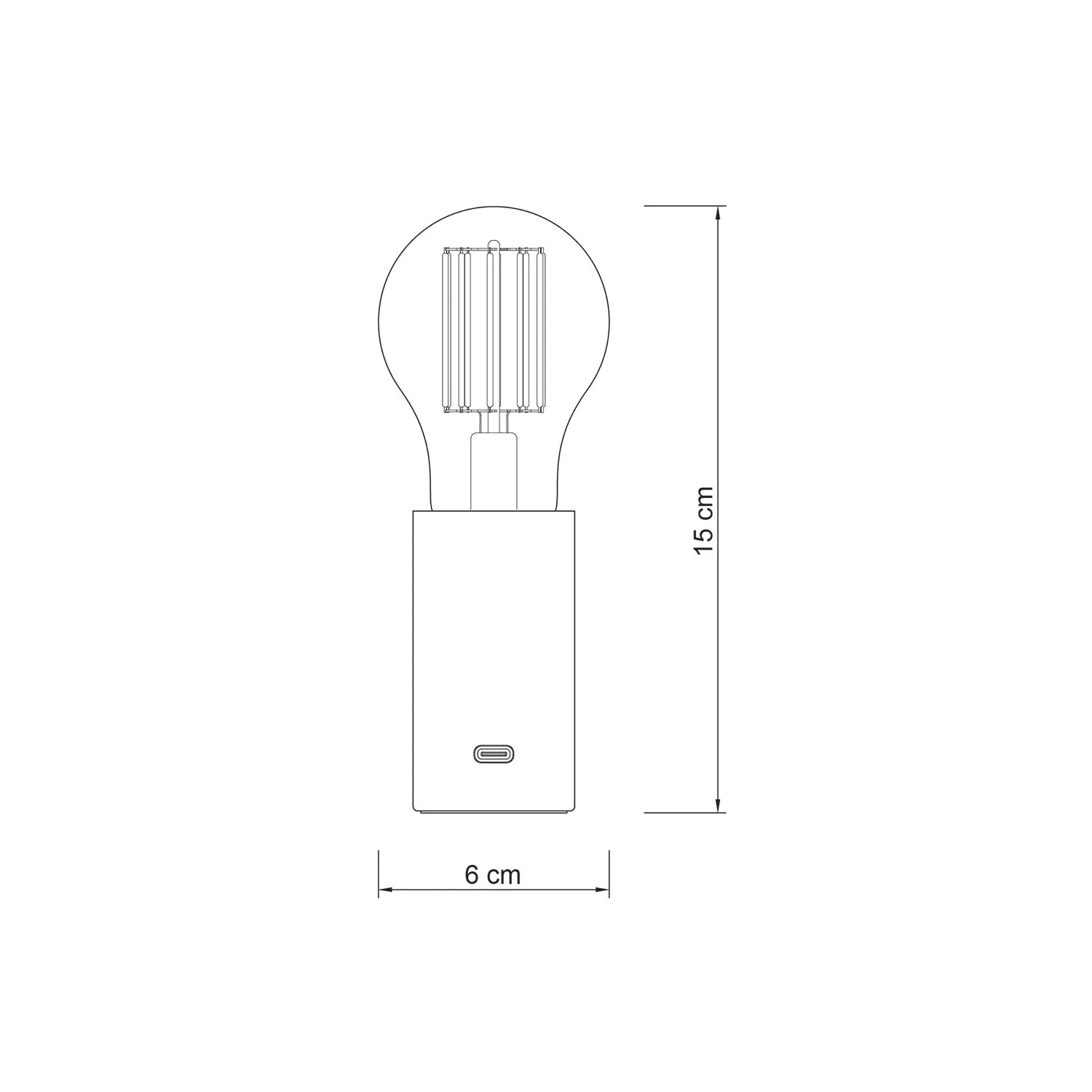 SI! Tragbare Lampe mit 5V und A60 Glühbirne – Schwarz - Image 7