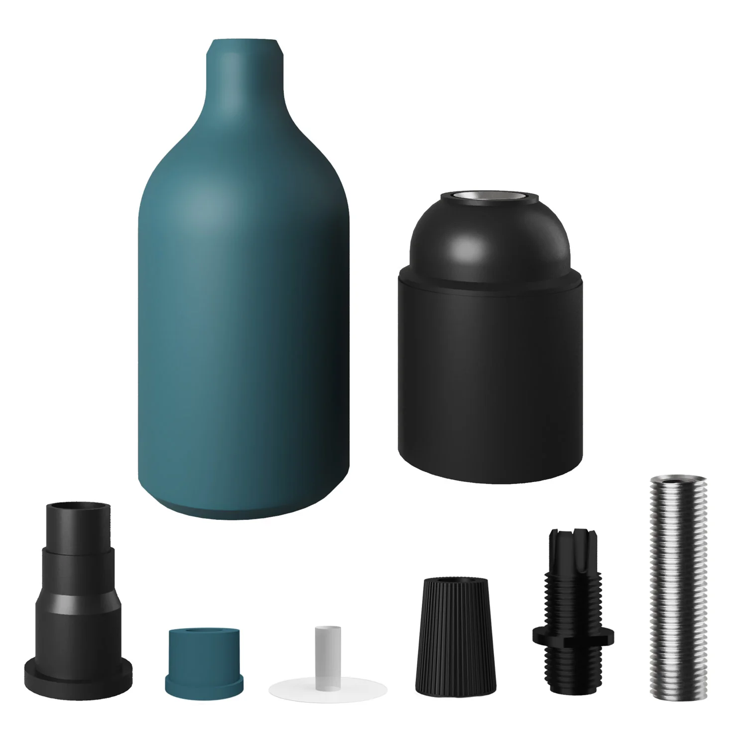 Silikon-E26-Fassung mit versteckter Zugentlastung – Petrol - Image 2