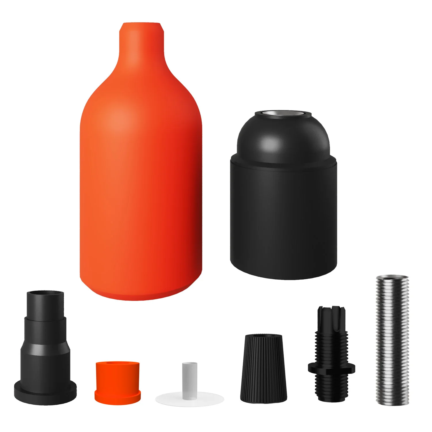 Silikon E26 Lampenfassungs-Set mit verdeckter Kabelklemme - Orange - Image 2
