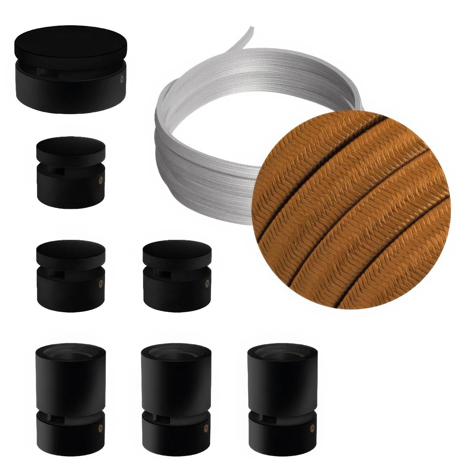 Filé Linear System-Kit – mit 5 m CM22-Kabel für Lichterkette und 7 schwarzen lackierten Holzkomponenten für den Innenbereich