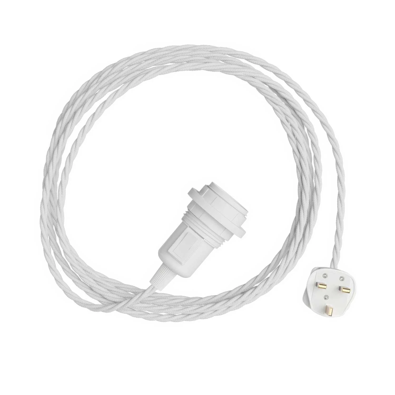 Snake Twisted für Lampenschirme – Plug-in-Lampe mit geflochtenem Stoffkabel TC01 und UK-Stecker