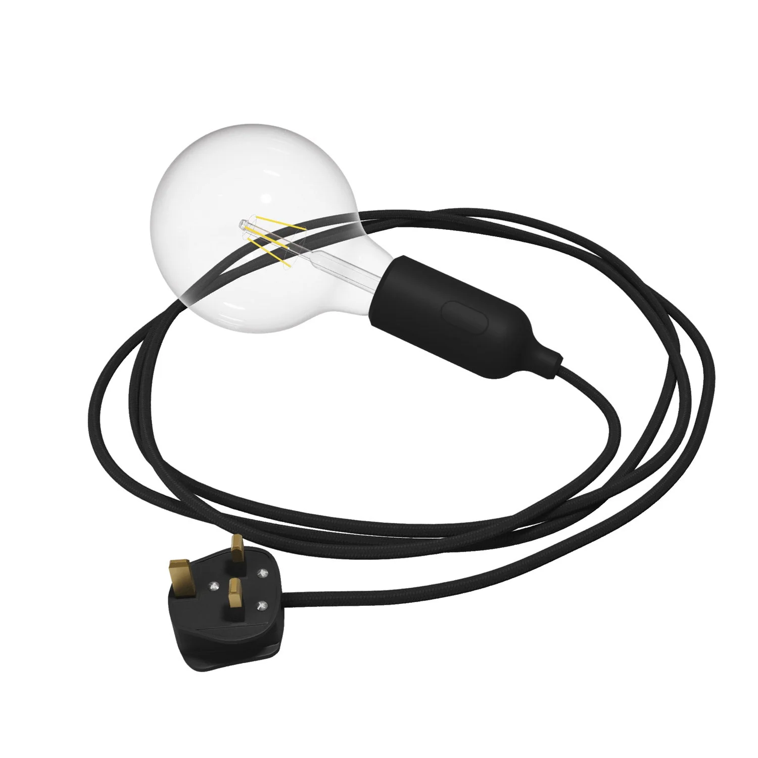 Snake Stehlampe aus Silikon mit Schalter und UK-Stecker – Schwarz