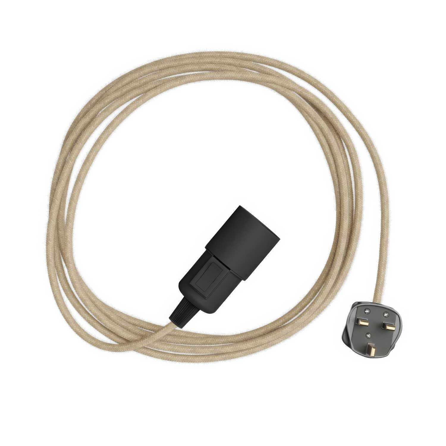 Snake – Plug-in-Lampe mit buntem Stoffkabel RN06 und UK-Stecker