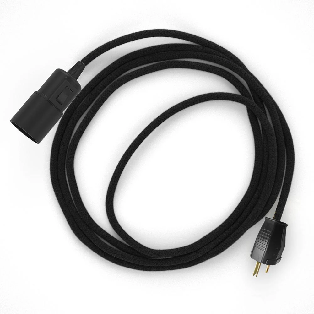 Snake – Steckdosenleuchte mit farbigem Textilkabel – RC04.