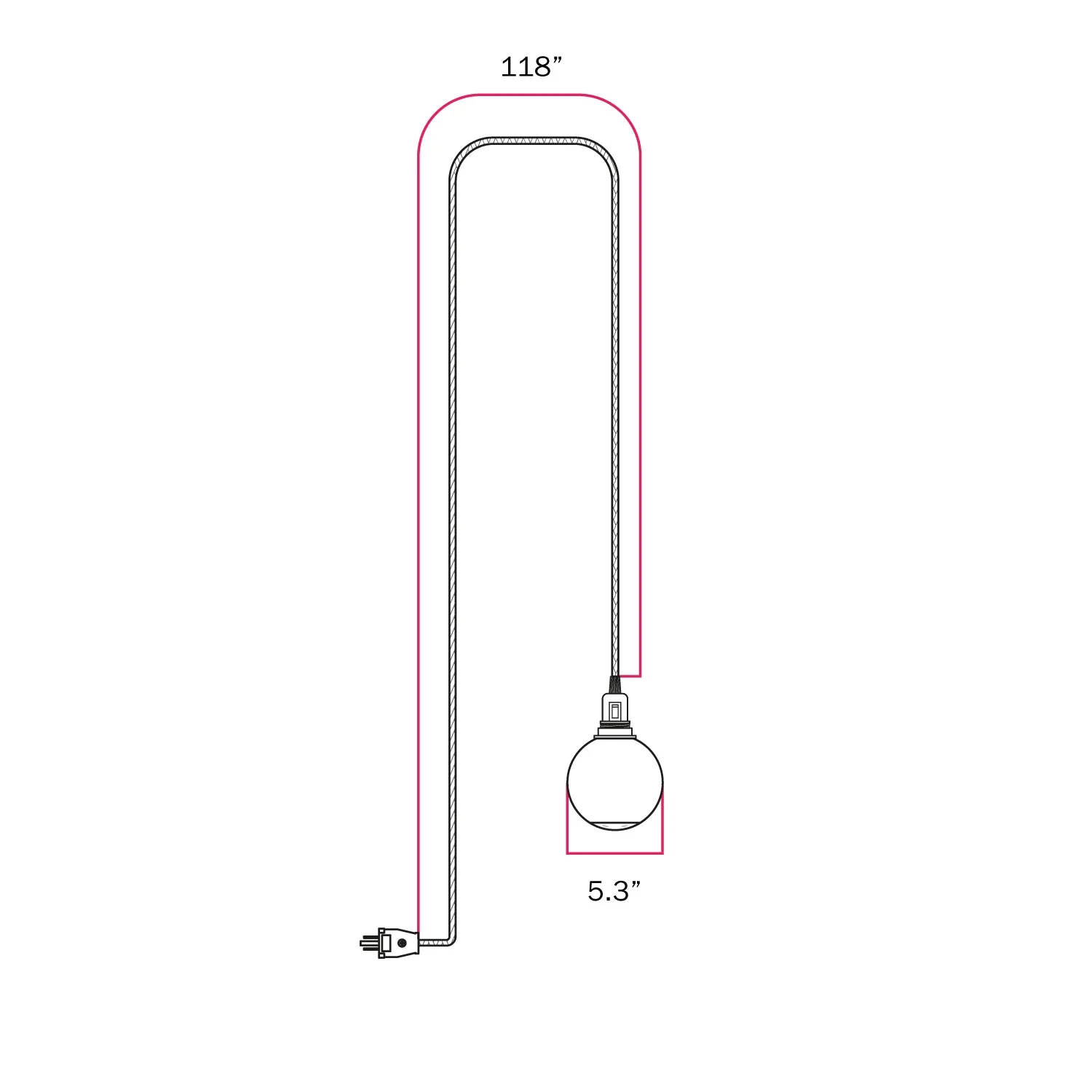 Snake tragbare Lampe mit Schalter, Stecker und Unbreak-a-Ball bruchsicherem Schirm - RZ11 - Image 5