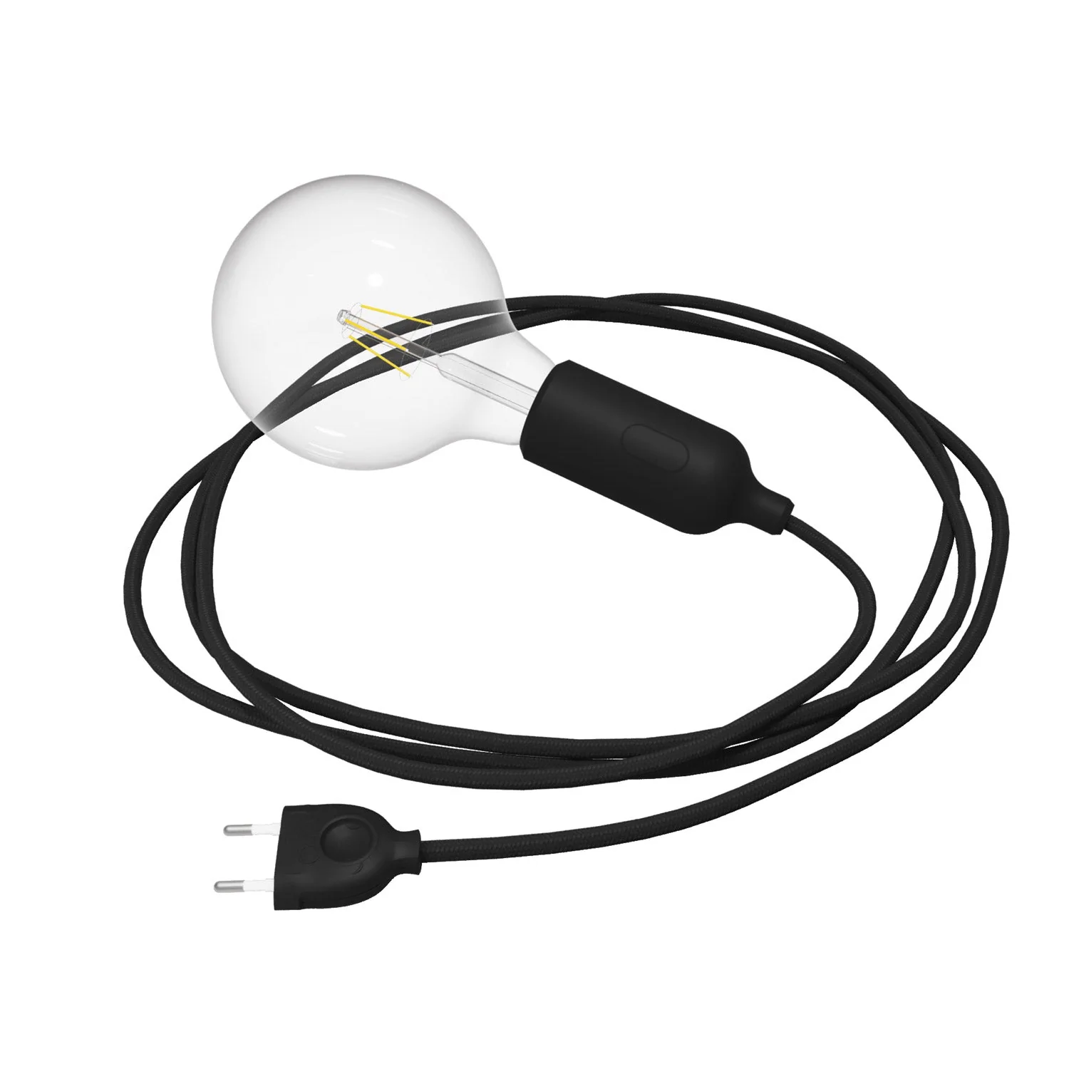 Snake Silikonlampe mit Schalter und Stecker – Schwarz