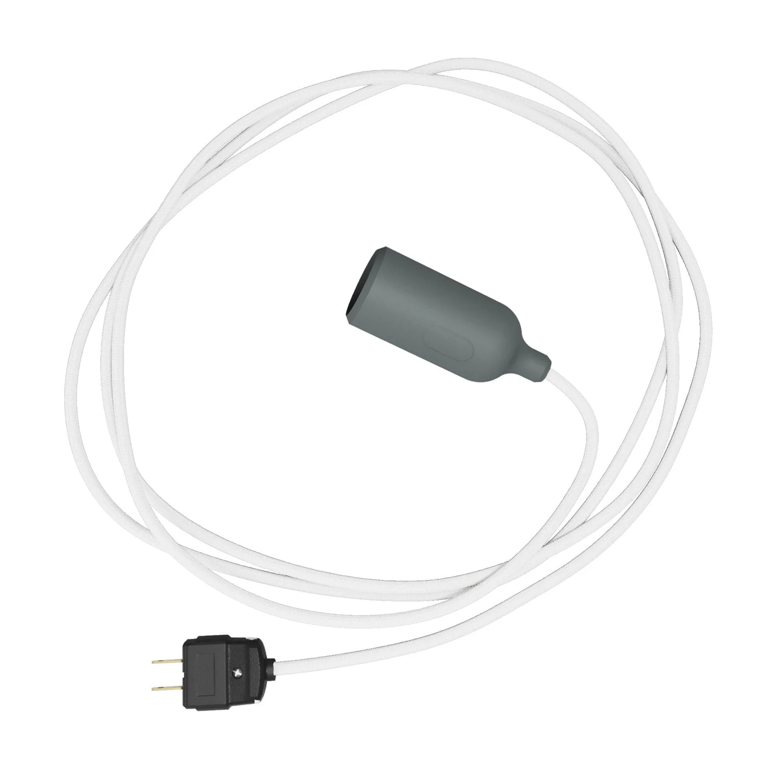Snake – Silikon-Lampe mit Schalter und Stecker Grau