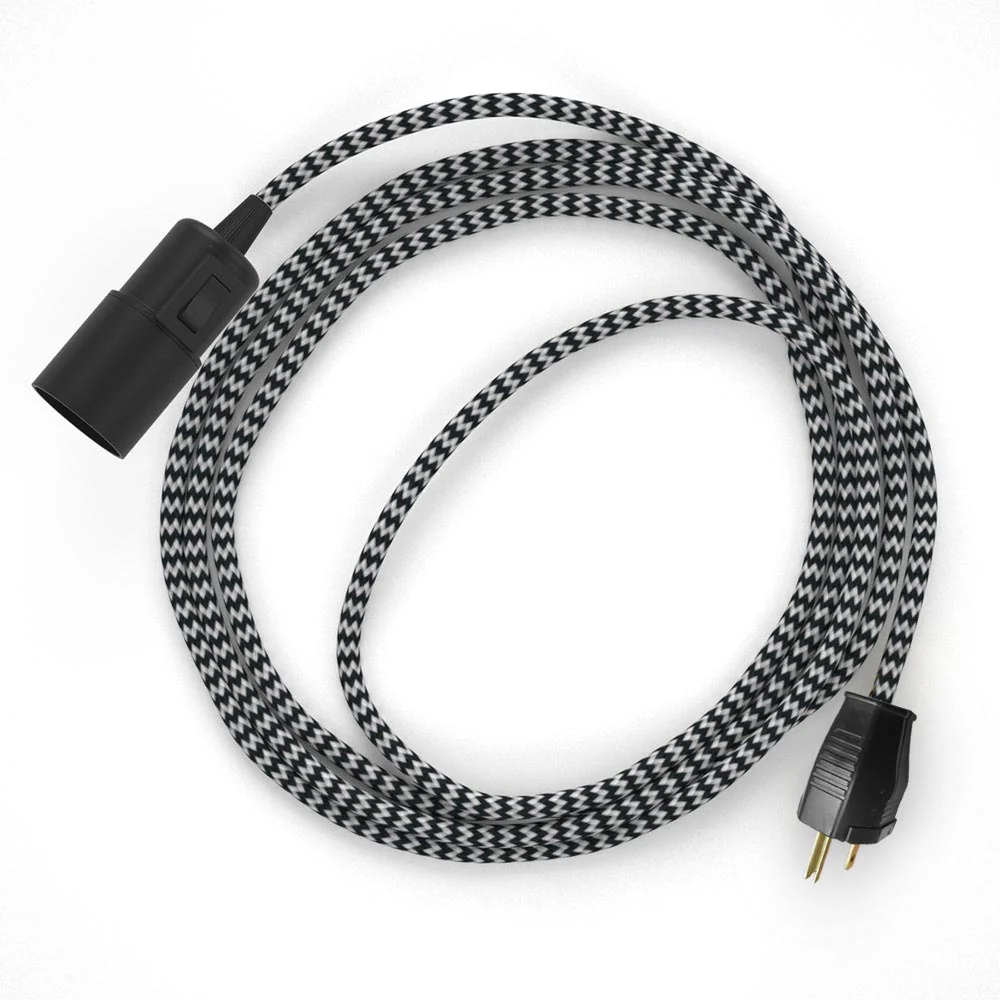 Snake – Plug-in-Lampe mit Zickzack-Stoffkabel – RZ04