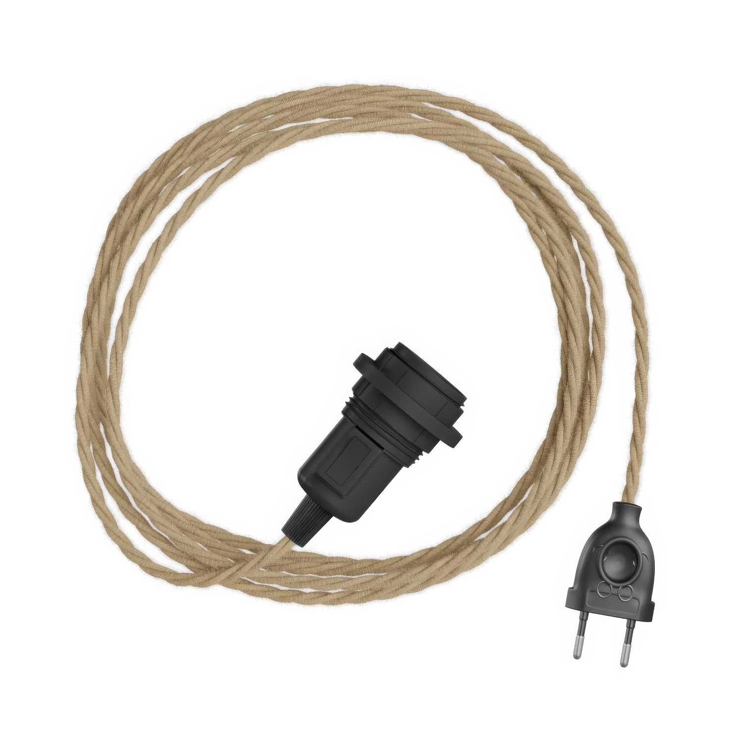 Snake Twisted für Lampenschirm – Plug-in-Lampe mit geflochtenem Textilkabel TN06
