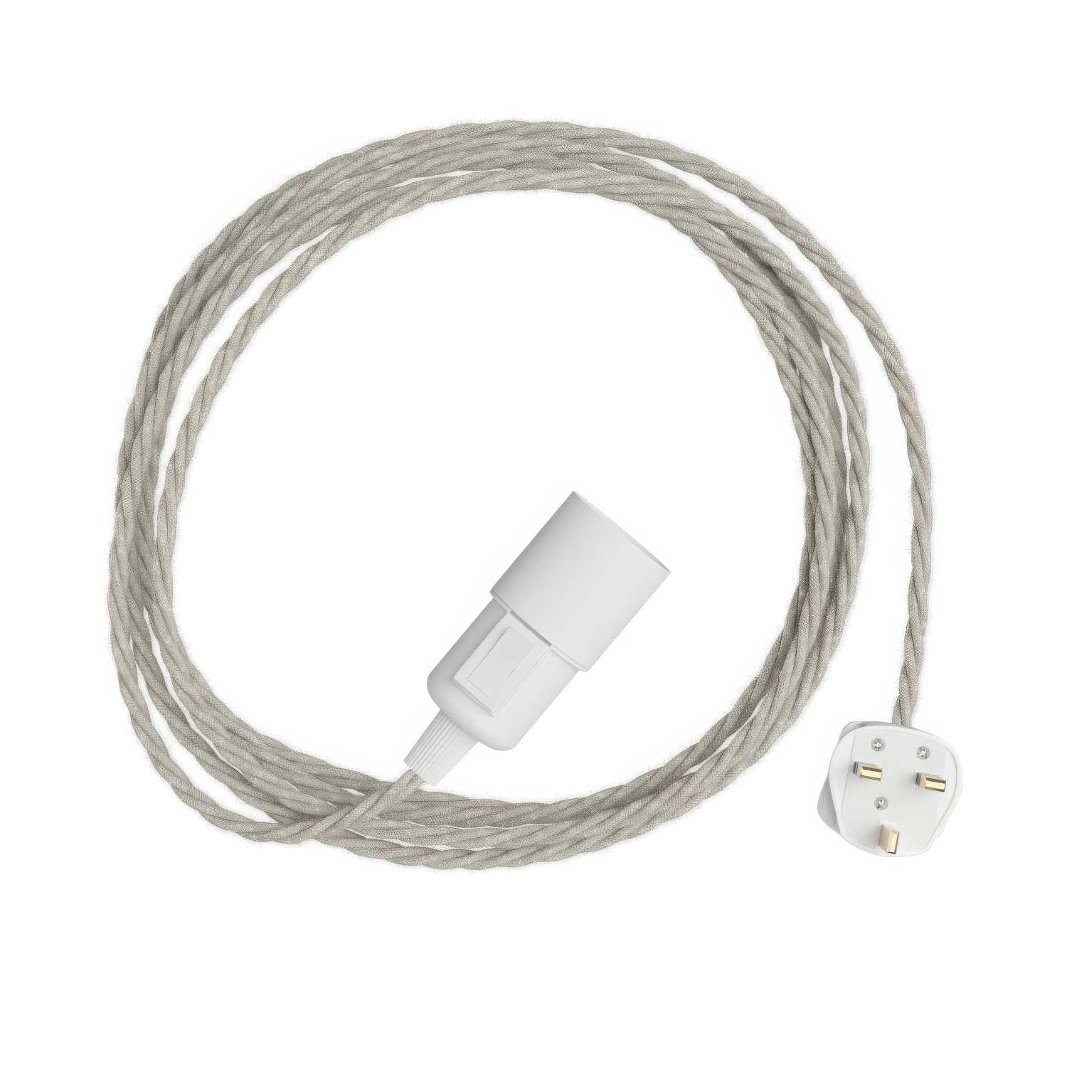 Snake Twisted - Plug-in-Lampe mit geflochtenem Textilkabel TN01 und Stecker UK