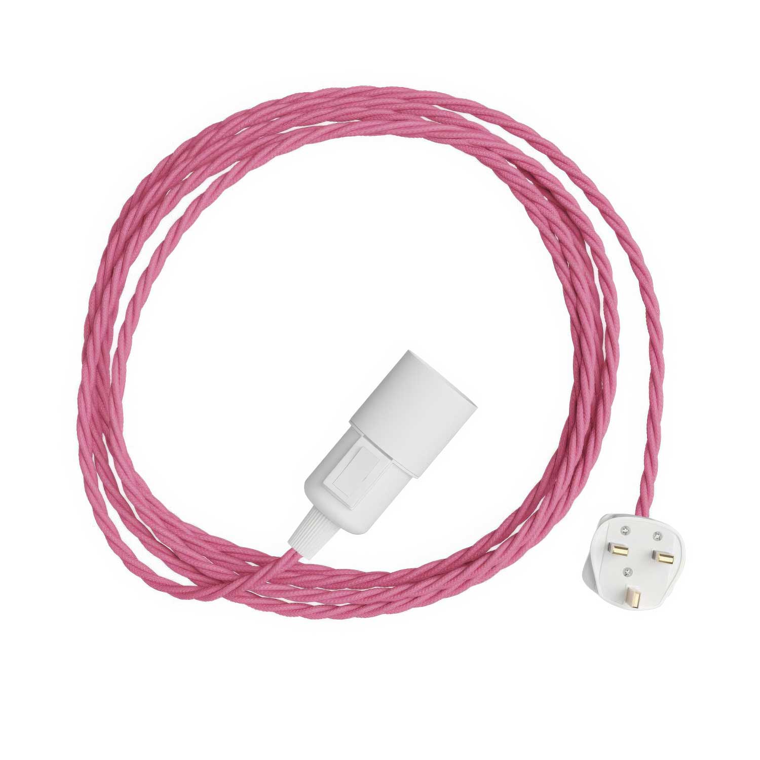 Snake Twisted – Plug-in-Leuchte mit Textilkabel TM08 und UK-Stecker