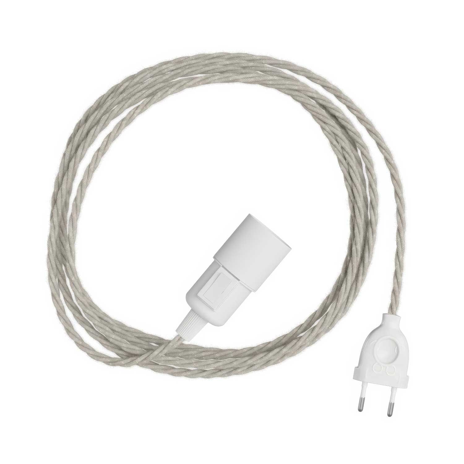 Snake Twisted – Plug-in-Lampe mit geflochtenem Stoffkabel TN01