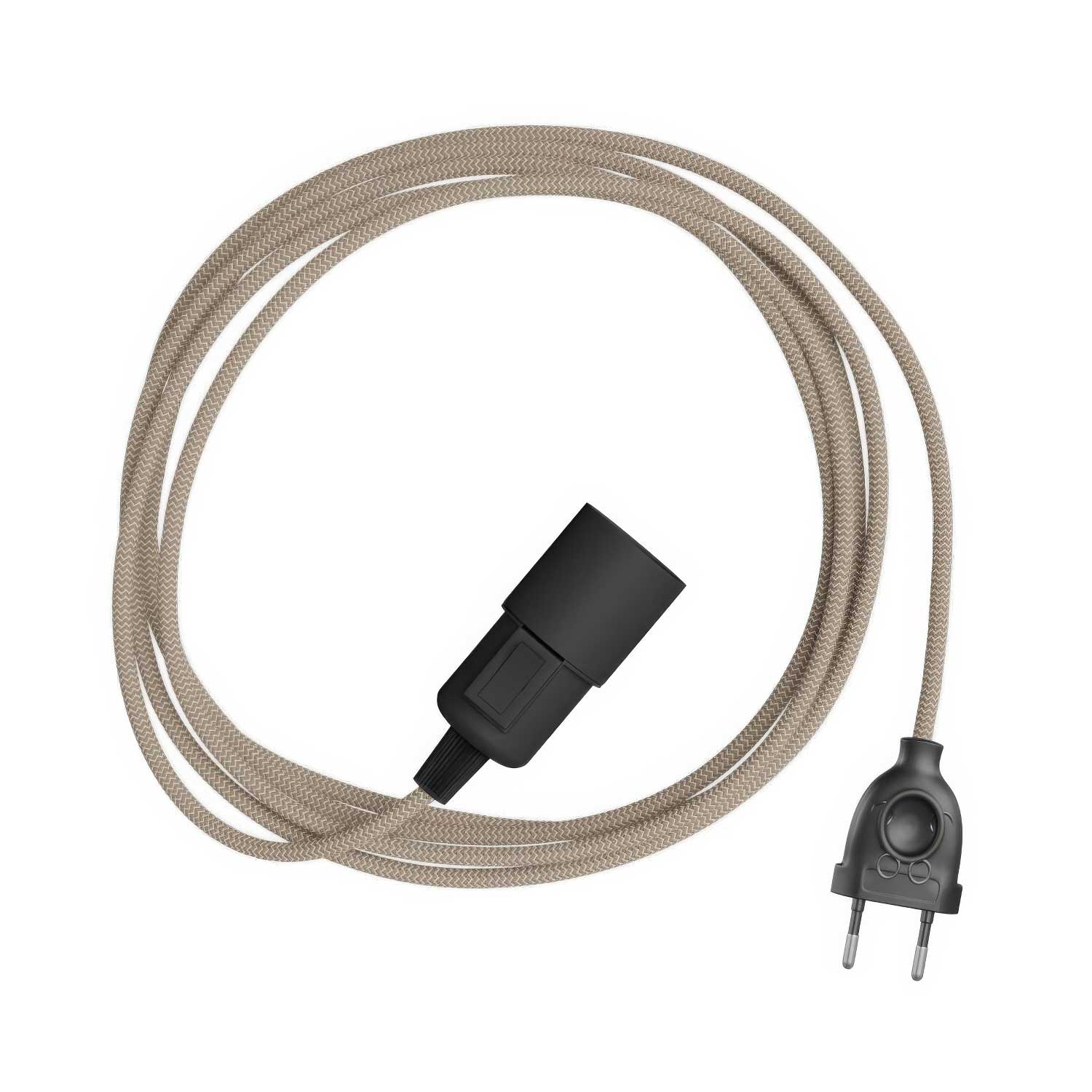 Snake Zig-Zag – Plug-in-Lampe mit Textilkabel im Zig-Zag-Effekt RD73