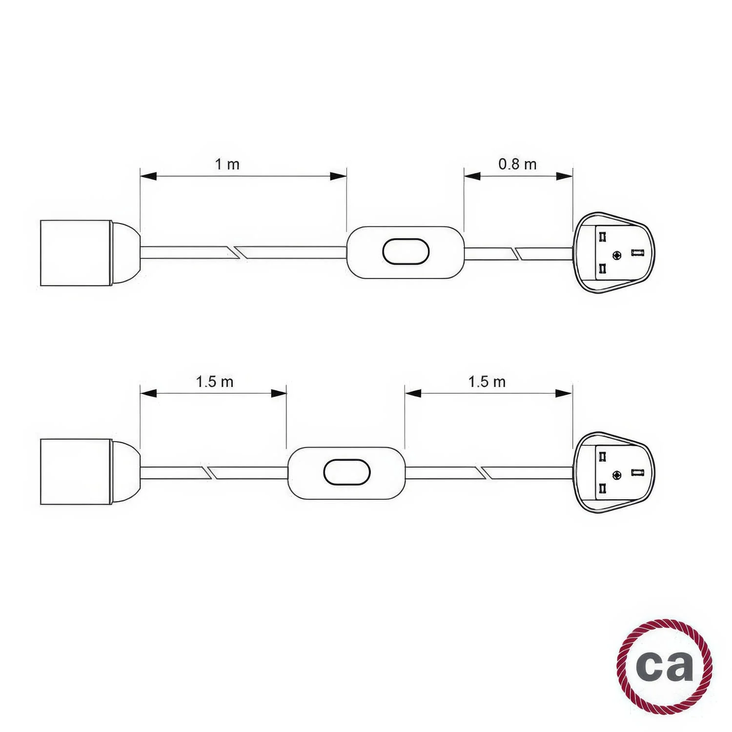 SnakeBis Twisted für Lampenschirm – Verkabelung mit Lampenfassung, geflochtenem Stoffkabel TM09 und UK-Stecker - Image 3