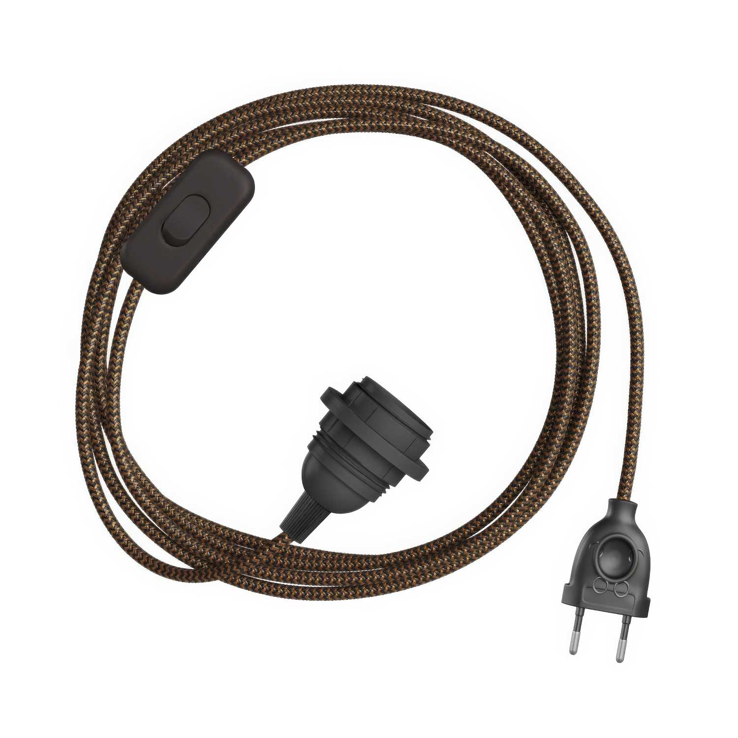 SnakeBis Zig-Zag für Lampenschirme – Verkabelung mit Fassung und Stoffkabel im Zig-Zag-Look RZ24