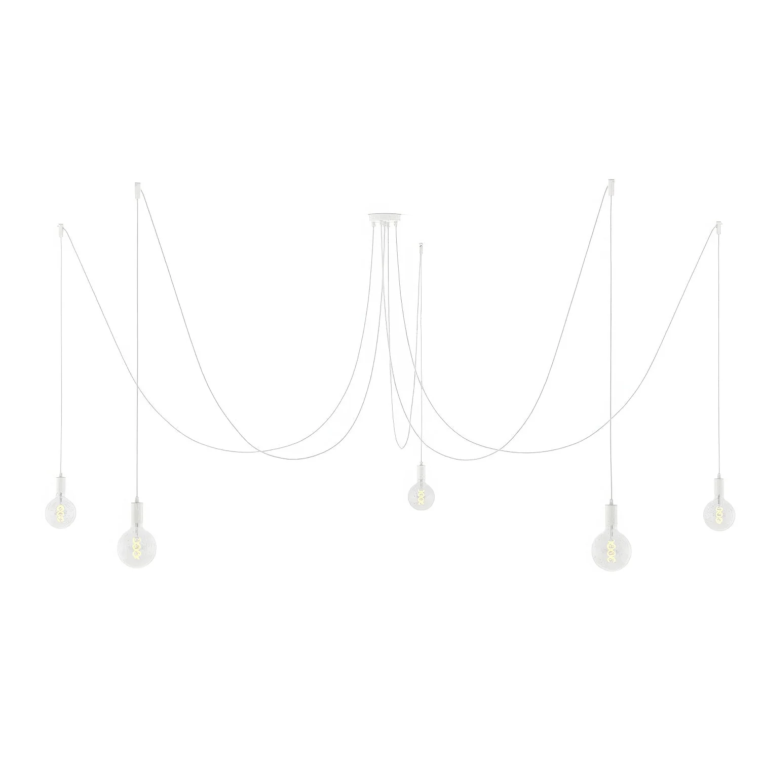 Spider – Mehrfachpendelleuchte mit 5 Abhängungen, Metallfinish – Weiß
