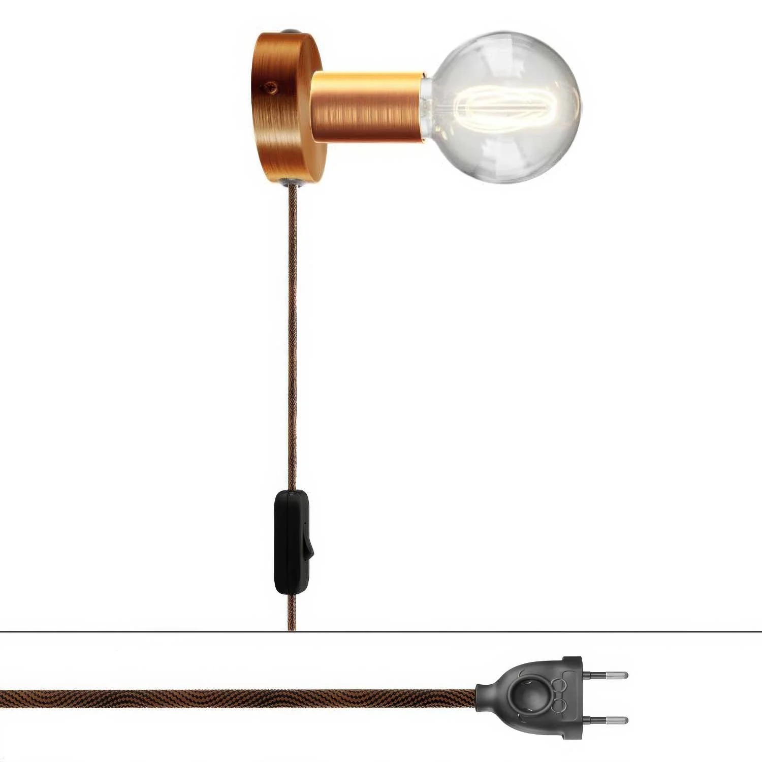Spostaluce-Lampe aus Metall – Satiniertes Kupfer