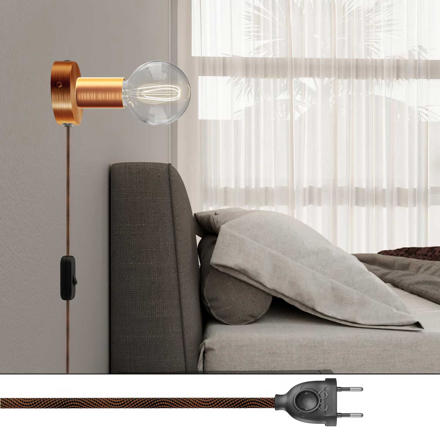 Spostaluce-Lampe aus Metall – Satiniertes Kupfer - Image 2